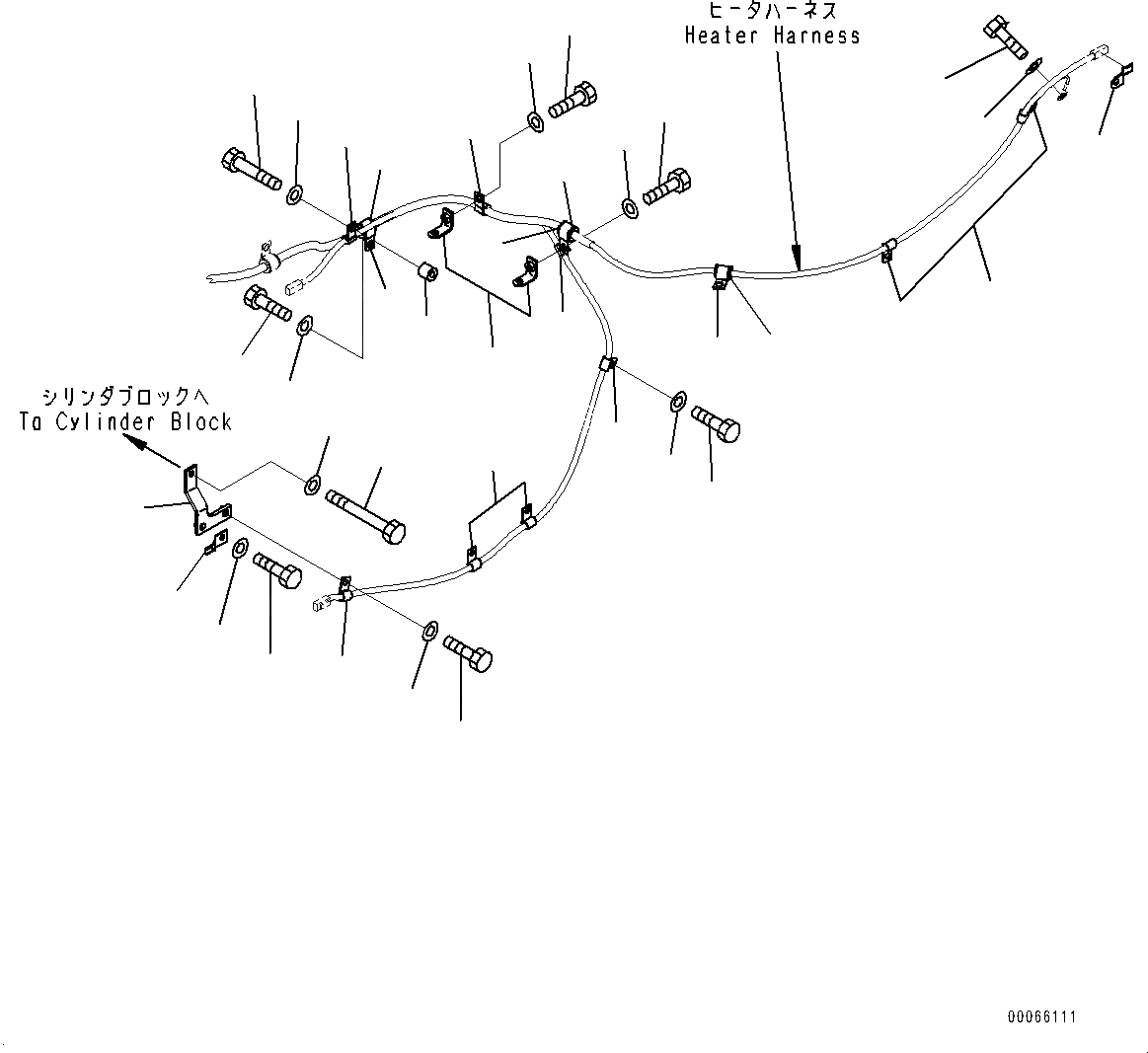 Схема запчастей Komatsu D85PX-15E0 - ЭЛЕКТРИЧ. ПРОВОДКА, КОРПУС И КРЕПЛЕНИЕ (№9-) ЭЛЕКТРИЧ. ПРОВОДКА, С ПОДДОН ДВИГ-ЛЯ И ПОДОГРЕВАТЕЛЬ ХЛАДАГЕНТА