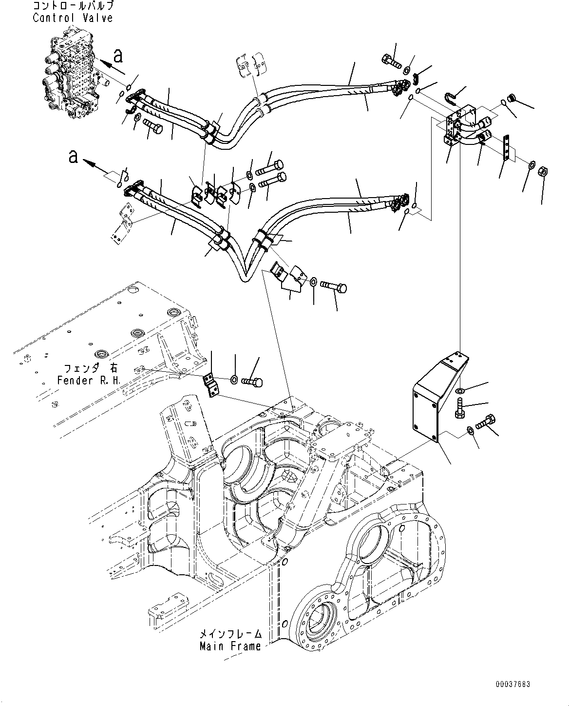 Схема запчастей Komatsu D85PX-15E0 - ГИДРОЛИНИЯ РЫХЛИТЕЛЯ, (№9-9) ГИДРОЛИНИЯ РЫХЛИТЕЛЯ, PROVISION ДЛЯ СКРЕППЕРА