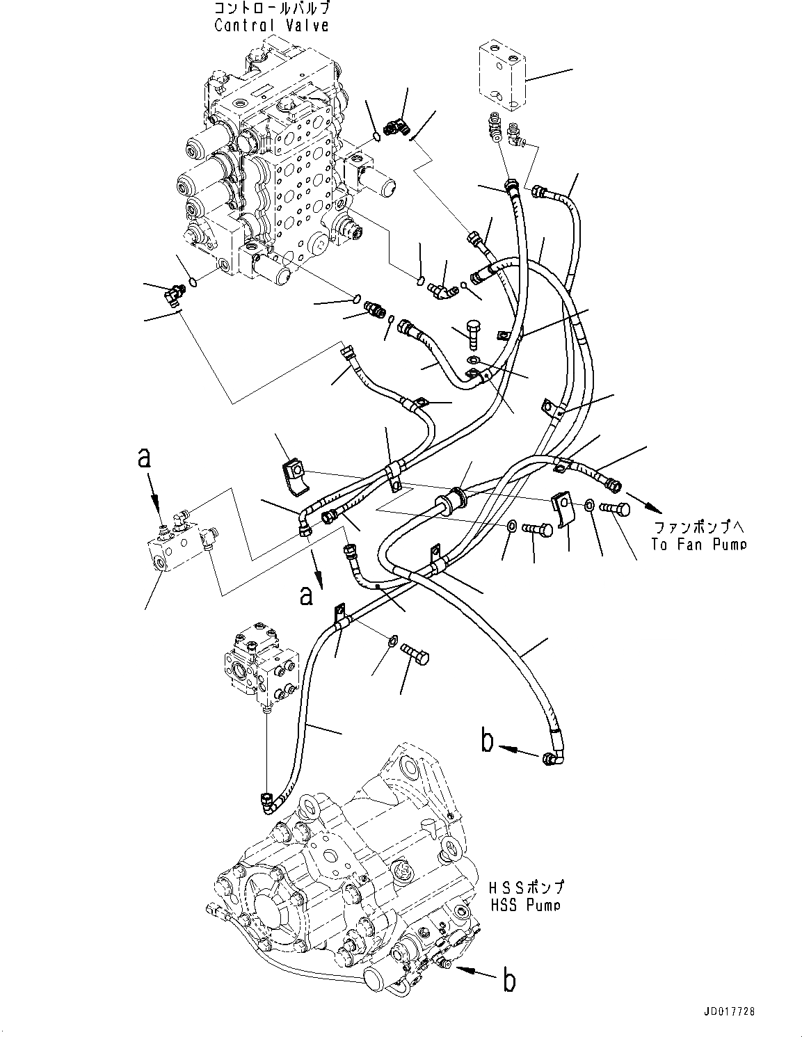 Схема запчастей Komatsu D85PX-15E0 - КРЫЛО, ДРЕНАЖН. ТРУБЫ (№9-) КРЫЛО, С ВЫСОК. ЕМК. АККУМУЛЯТОР