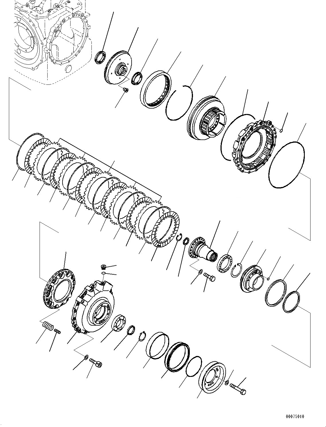 Схема запчастей Komatsu D85PX-15E0 - СИЛОВАЯ ПЕРЕДАЧА, ТОРМОЗ. (№9-) СИЛОВАЯ ПЕРЕДАЧА, ДЛЯ ДВИГАТЕЛЬ С ПОДОГРЕВАТЕЛЬ ХЛАДАГЕНТА