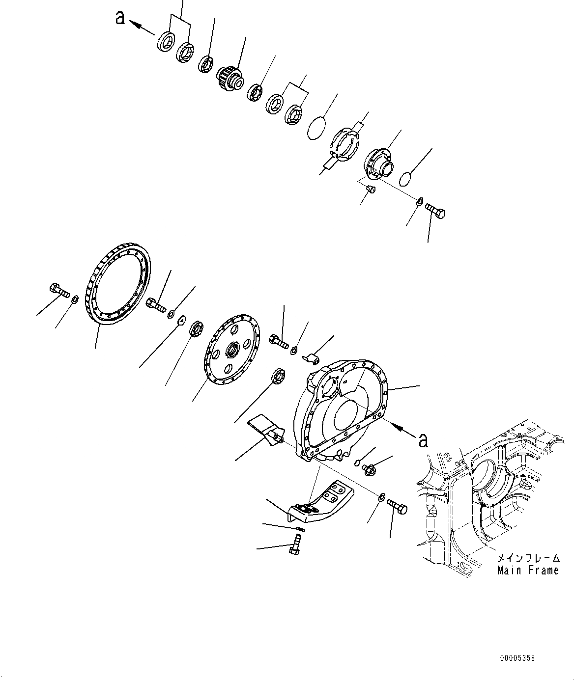 Схема запчастей Komatsu D85PX-15E0 - КОНЕЧНАЯ ПЕРЕДАЧА, FINAL КОРПУС ШЕСТЕРЕНН. ПЕРЕДАЧИ ПРАВ. (№9-) КОНЕЧНАЯ ПЕРЕДАЧА