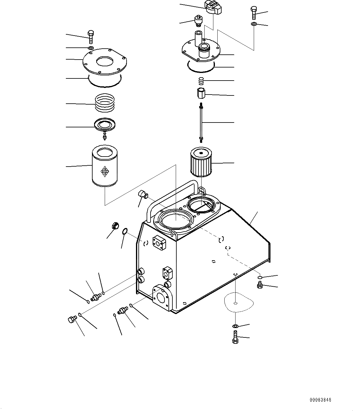 Схема запчастей Komatsu D85EX-15E0 - КРЫЛО, ГИДР. БАК. (№9-) КРЫЛО, С СТАНДАРТН. BATTERIES