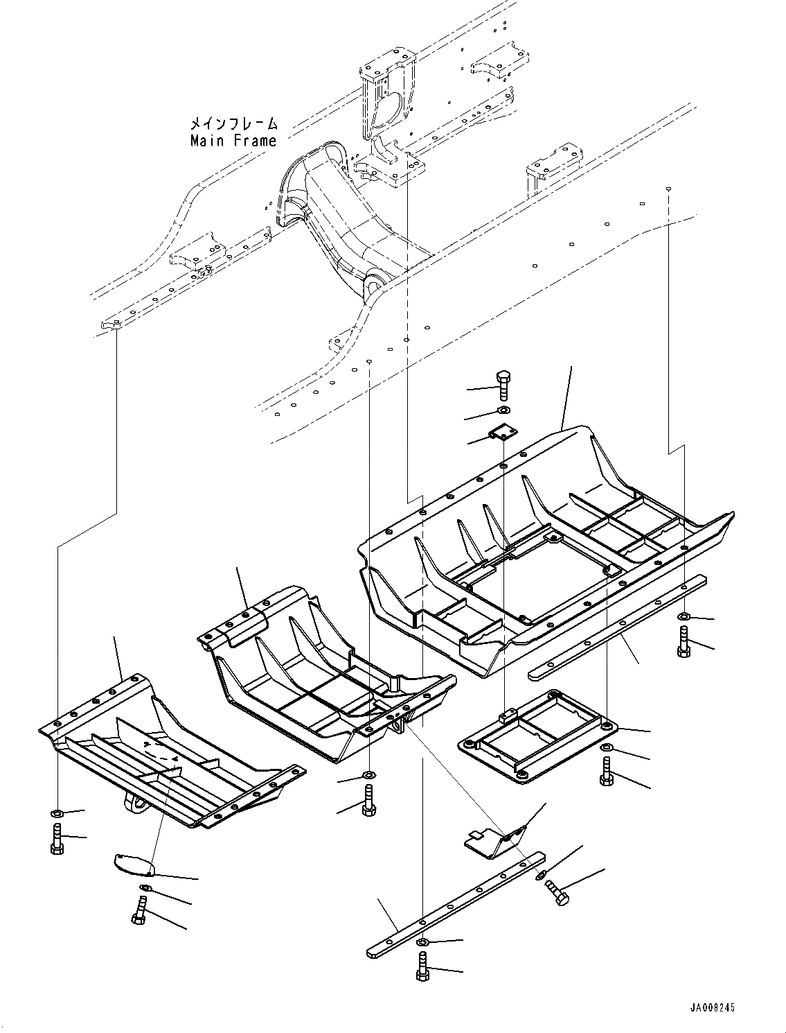 Схема запчастей Komatsu D85EX-15E0 - НИЖН. ЗАЩИТА, (№7-) НИЖН. ЗАЩИТА, ДЛЯ TОБОД КОЛЕСАMING DOZER
