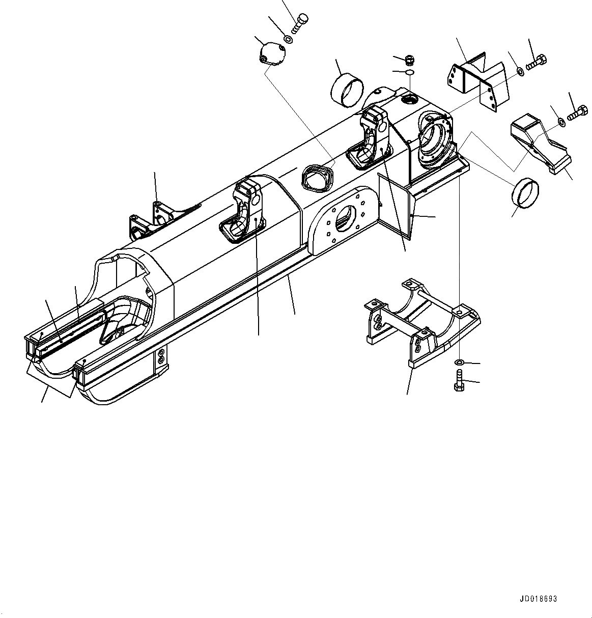 Схема запчастей Komatsu D85EX-15E0 - ГУСЕНИЧНАЯ РАМА, ГУСЕНИЧНАЯ РАМА, ЛЕВ. (№9-) ГУСЕНИЧНАЯ РАМА, ДЛЯ TОБОД КОЛЕСАMING DOZER