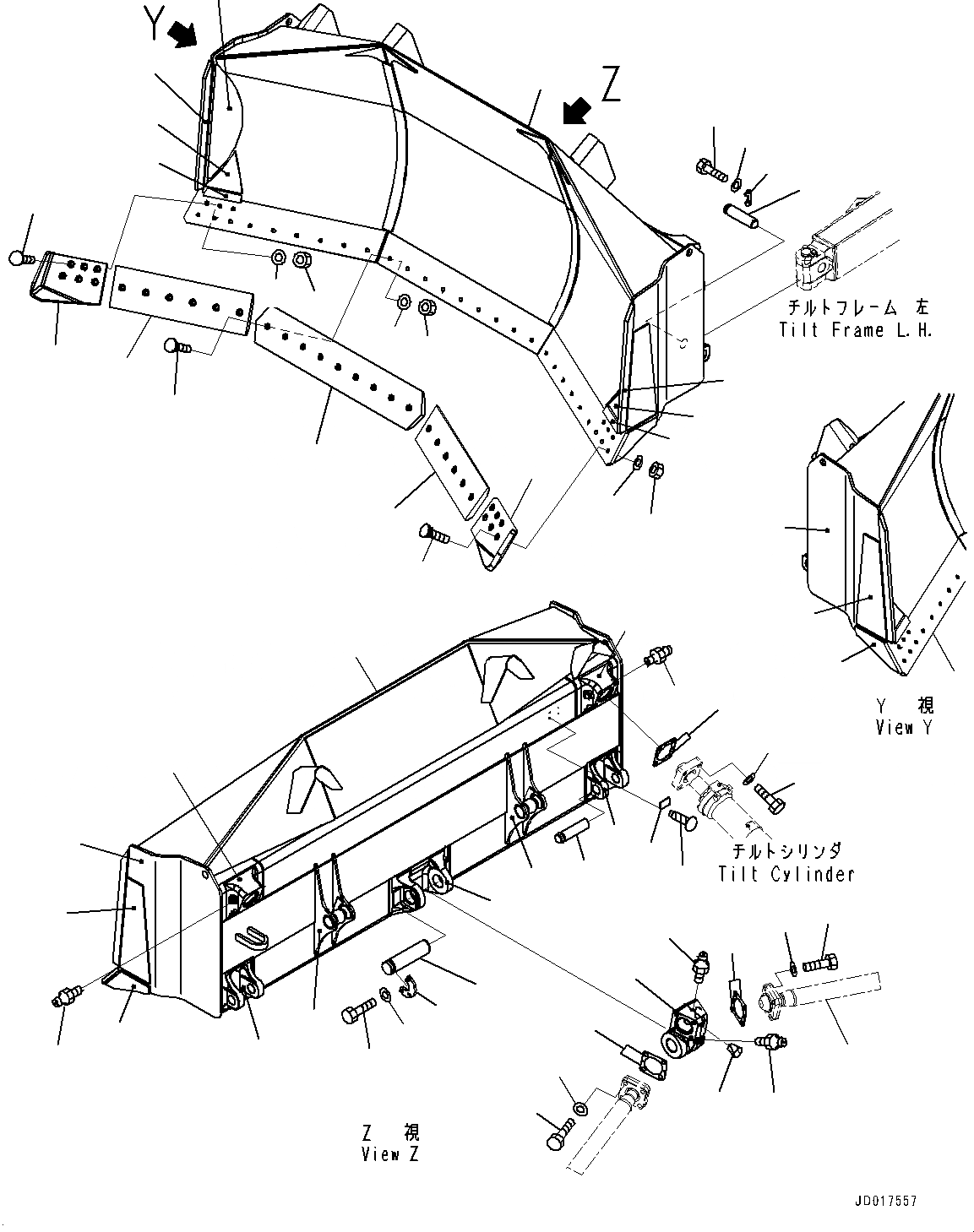 Схема запчастей Komatsu D85EX-15E0 - DOZER ОТВАЛ (№9-) DOZER ОТВАЛ, ДЛЯ U DOZER