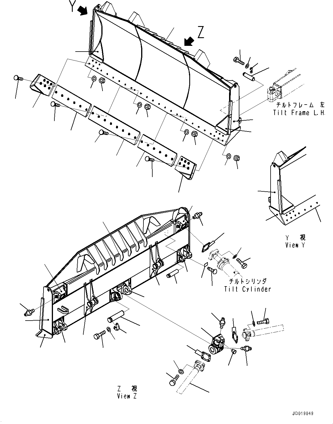 Схема запчастей Komatsu D85EX-15E0 - DOZER ОТВАЛ (№9-) DOZER ОТВАЛ, ДЛЯ ПРЯМОГО ОТВАЛА, УСИЛЕНН.