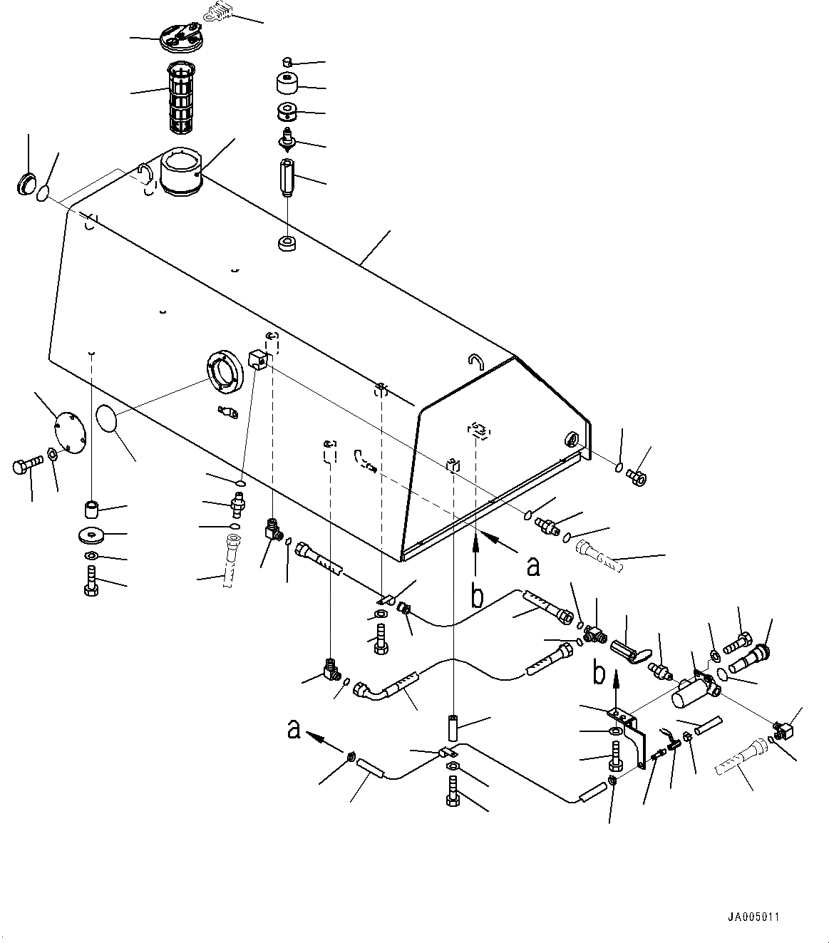 Схема запчастей Komatsu D85EX-15E0 - ТОПЛИВН. БАК., (№7-) ТОПЛИВН. БАК.