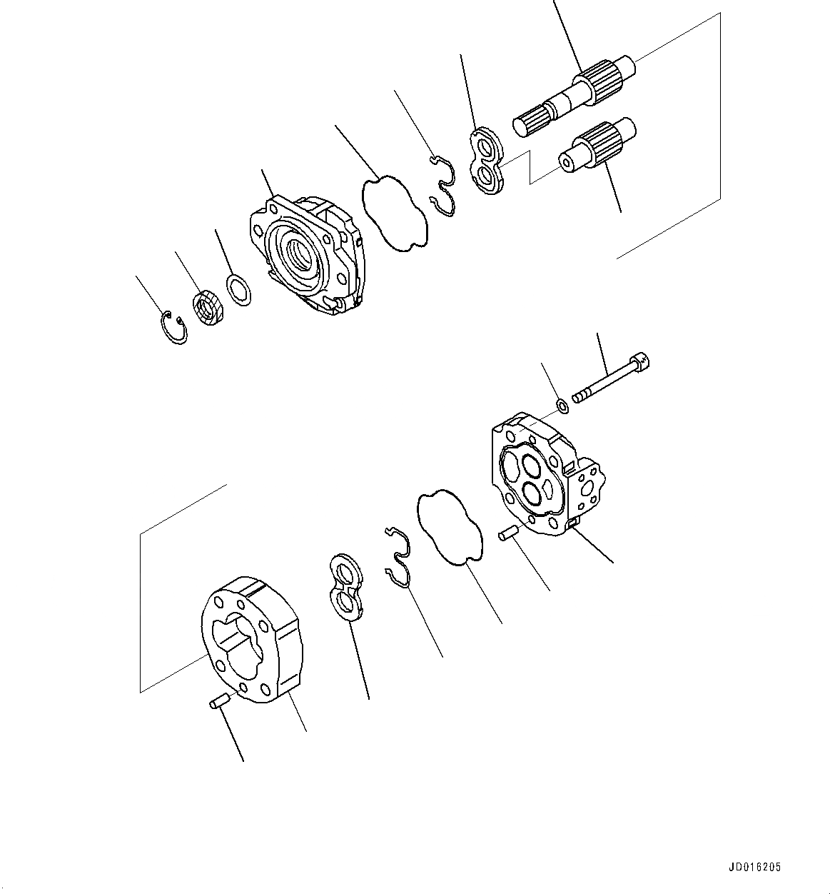 Схема запчастей Komatsu D85EX-15E0 - СИЛОВАЯ ПЕРЕДАЧА, ВНУТР. ЧАСТИ, НАСОС (№9-) СИЛОВАЯ ПЕРЕДАЧА, БЕЗ ДВИГАТЕЛЬ С ПОДОГРЕВАТЕЛЬ ХЛАДАГЕНТА