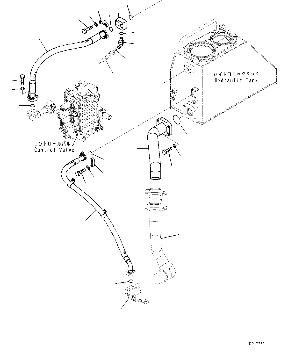 Схема запчастей Komatsu D85EX-15E0 - КРЫЛО, ВСАСЫВ. ТРУБЫ (№9-) КРЫЛО, С ВЫСОК. ЕМК. АККУМУЛЯТОР, ДЛЯ МНОГОСТОЕЧН. РЫХЛИТ.