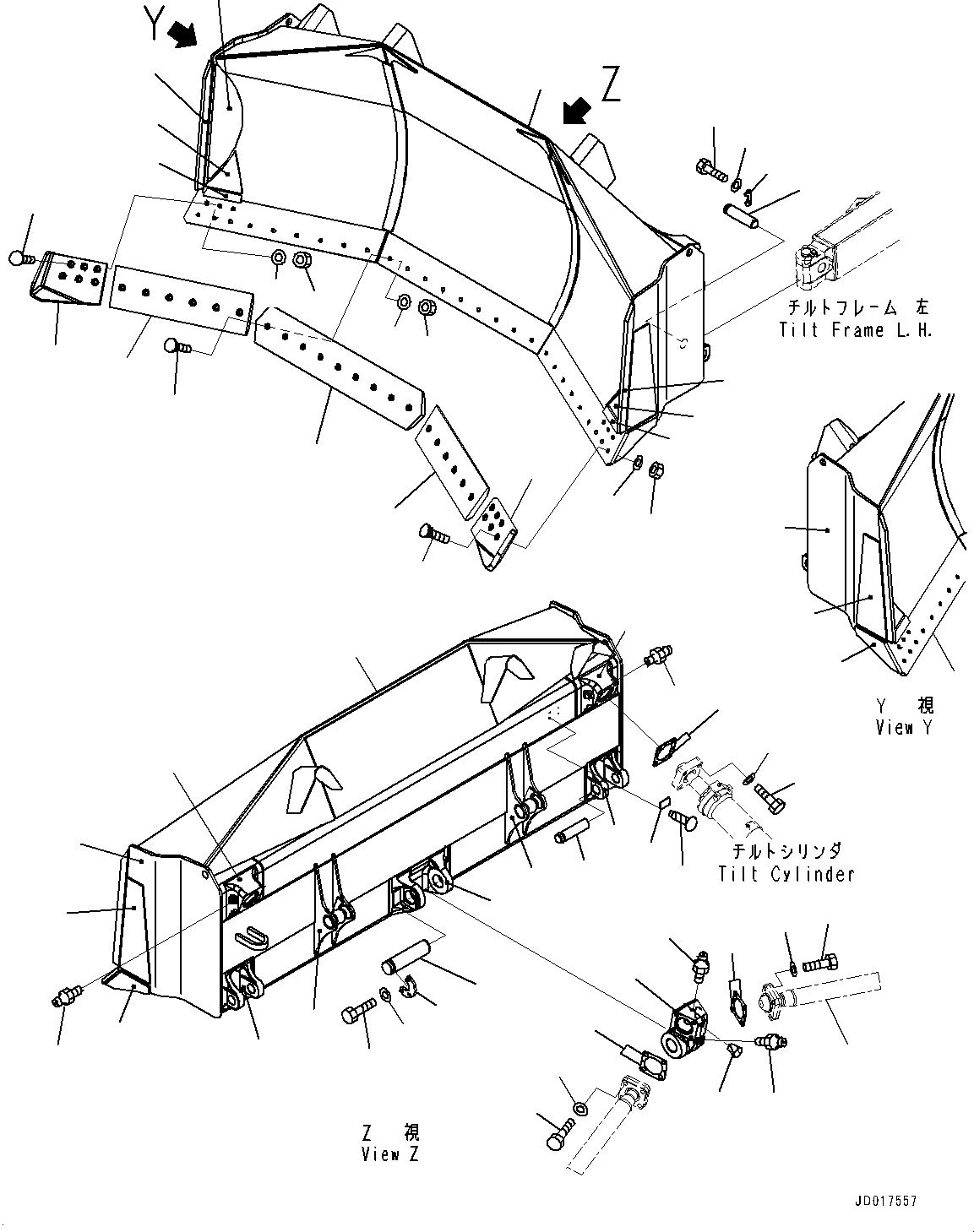 Схема запчастей Komatsu D85EX-15E0 - DOZER ОТВАЛ (№9-) DOZER ОТВАЛ, ДЛЯ U DOZER