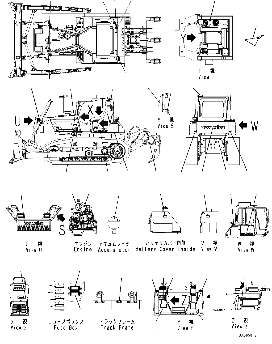Схема запчастей Komatsu D85EX-15E0 - МАРКИРОВКА (№9-) МАРКИРОВКА, ТУРЦИЯ-АНГЛ., ДЛЯ СТРАН ЕС БЕЗОПАСН. REGULATION