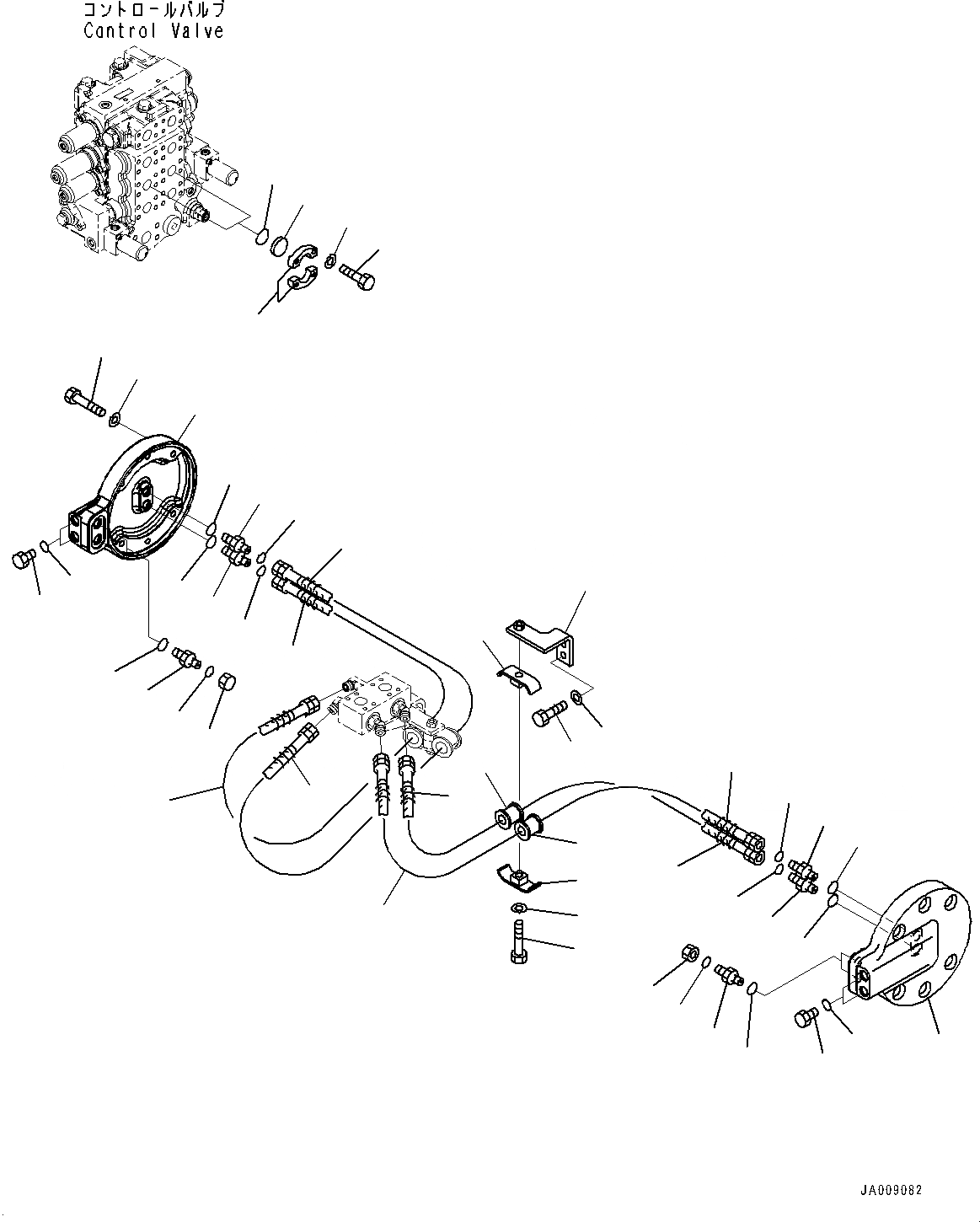 Схема запчастей Komatsu D85EX-15R - DOZER ПЕРЕКОС. ОТВАЛА ТРУБЫ, ПАТРУБКИ И КОРПУС (№-) DOZER ПЕРЕКОС. ОТВАЛА ТРУБЫ, С TОБОД КОЛЕСАMING DOZER РАМА