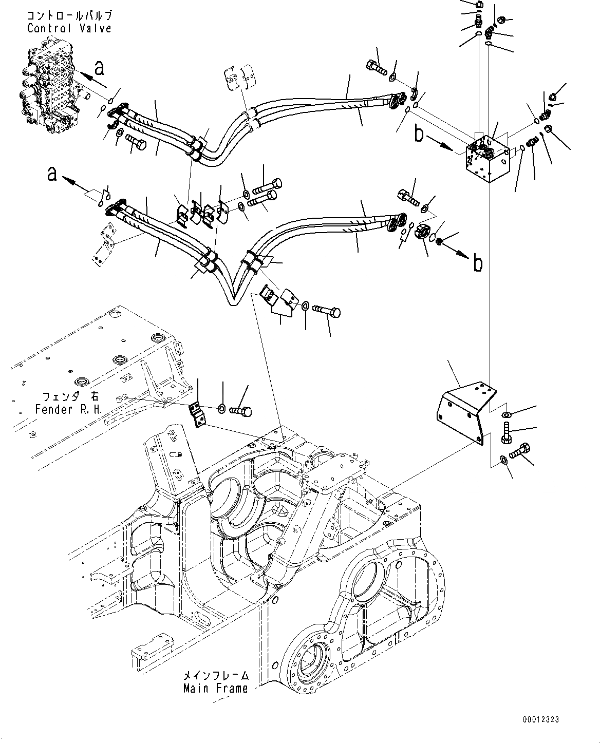 Схема запчастей Komatsu D85EX-15R - ГИДРОЛИНИЯ РЫХЛИТЕЛЯ (№-) ГИДРОЛИНИЯ РЫХЛИТЕЛЯ, С РЕГУЛИР. МНОГОСТОЕЧН. РЫХЛИТ.
