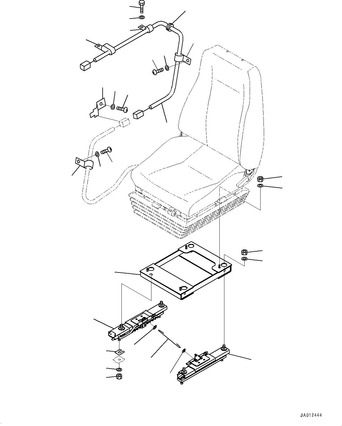 Схема запчастей Komatsu D85EX-15R - СИДЕНЬЕ ОПЕРАТОРА, КРЕПЛЕНИЕ (№-) СИДЕНЬЕ ОПЕРАТОРА, ВОЗД. С ВОЗД. ПОДВЕСКОЙ, ТКАНЬ ТИП