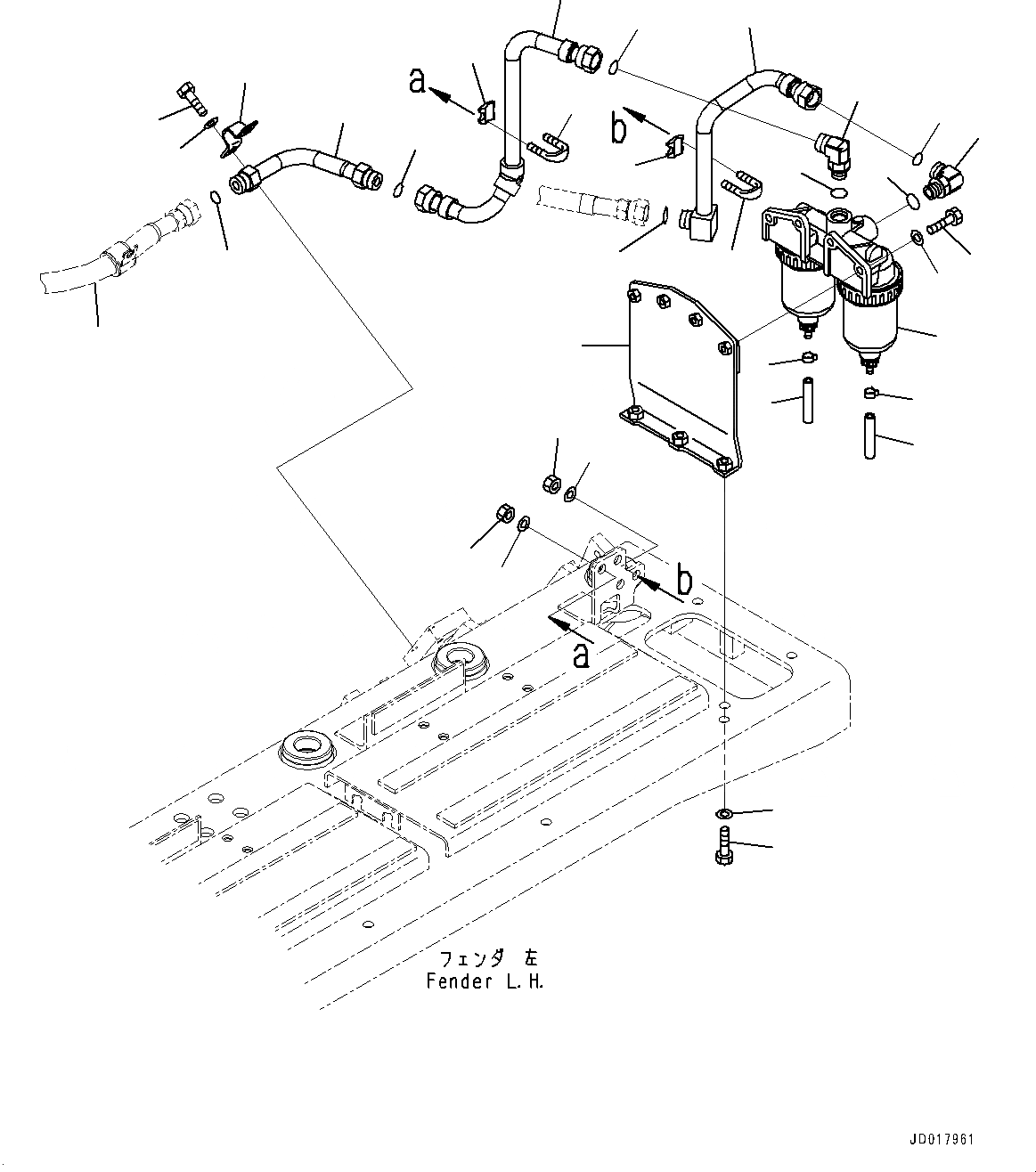 Схема запчастей Komatsu D85EX-15R - КРЫЛО, ВОДООТДЕЛИТЕЛЬ (№-) КРЫЛО, С СТАНДАРТН. BATTERIES, ДЛЯ МНОГОСТОЕЧН. РЫХЛИТ., С КАБИНОЙ