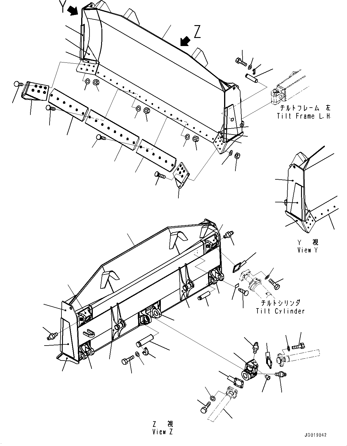 Схема запчастей Komatsu D85EX-15R - DOZER ОТВАЛ (№-) DOZER ОТВАЛ, ДЛЯ ПОЛУСФЕРИЧ. ОТВАЛ ОТВАЛ
