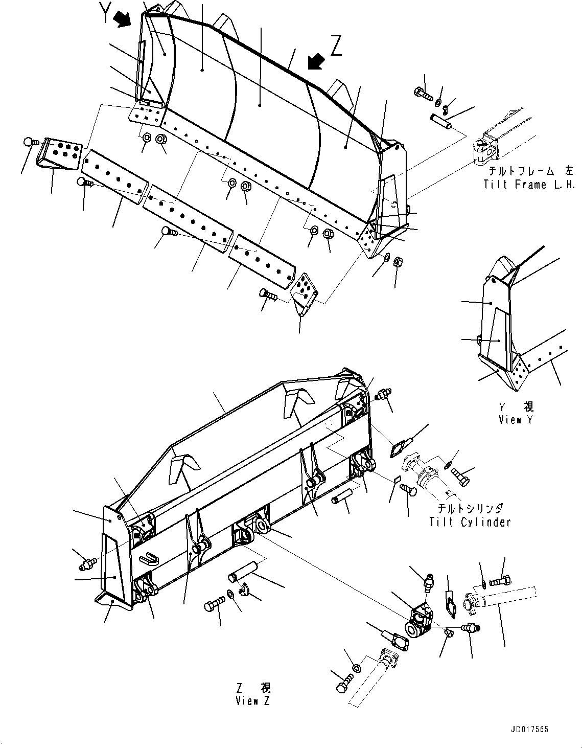 Схема запчастей Komatsu D85EX-15R - DOZER ОТВАЛ (№-) DOZER ОТВАЛ, ДЛЯ ПОЛУСФЕРИЧ. ОТВАЛ ОТВАЛ, УСИЛЕНН.