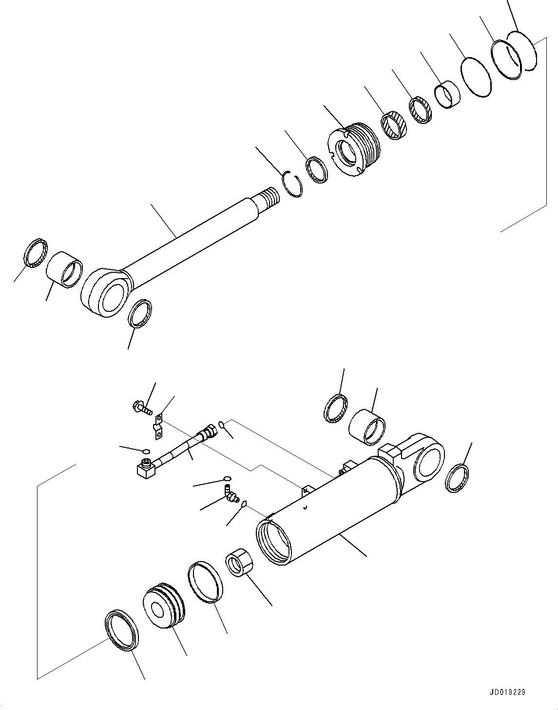 Схема запчастей Komatsu D85EX-15R - РЫХЛИТЕЛЬ, ВНУТР. ЧАСТИ, ЦИЛИНДР ПЕРЕКОСА, ПРАВ. (№-) РЫХЛИТЕЛЬ, С РЕГУЛИР. МНОГОСТОЕЧН. РЫХЛИТ.