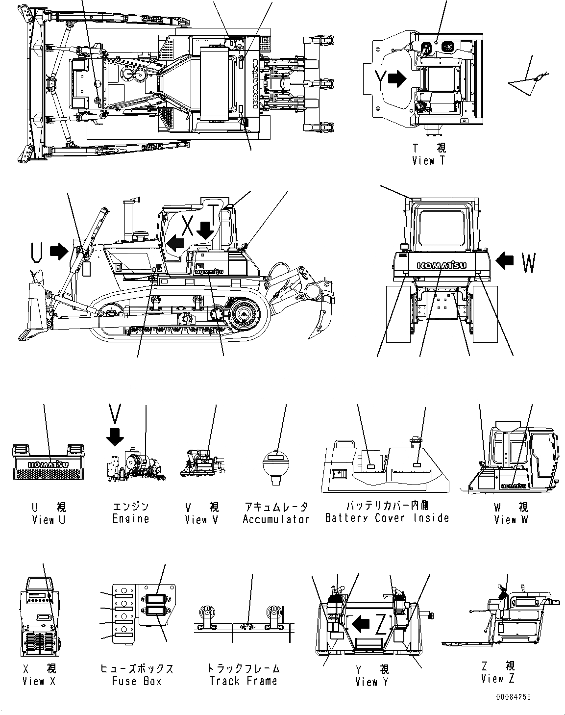 Схема запчастей Komatsu D85EX-15R - МАРКИРОВКА (№-) МАРКИРОВКА, РОССИЯ
