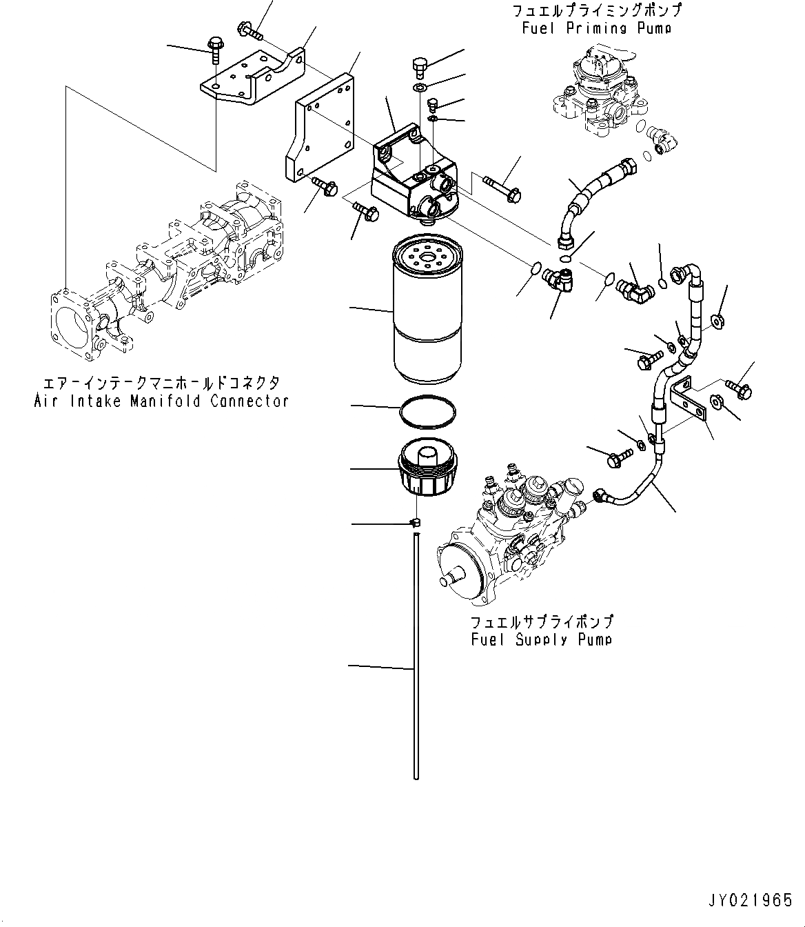 Схема запчастей Komatsu SAA6D125E-5C - ТОПЛИВН. ФИЛЬТР. БЛОК, ТОПЛИВН. PREФИЛЬТР. (-/) (№7-) ТОПЛИВН. ФИЛЬТР. БЛОК