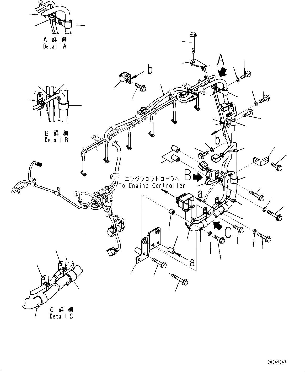 Схема запчастей Komatsu SAA6D125E-5C - ПРОВОДКА, ПРОВОДКА, ДВИГАТЕЛЬ (/) (№7-) ПРОВОДКА, ДЛЯ 7AMP. ГЕНЕРАТОР, ХОЛОДН. AREA СПЕЦ-ЯIFICATION A (- DEG C)