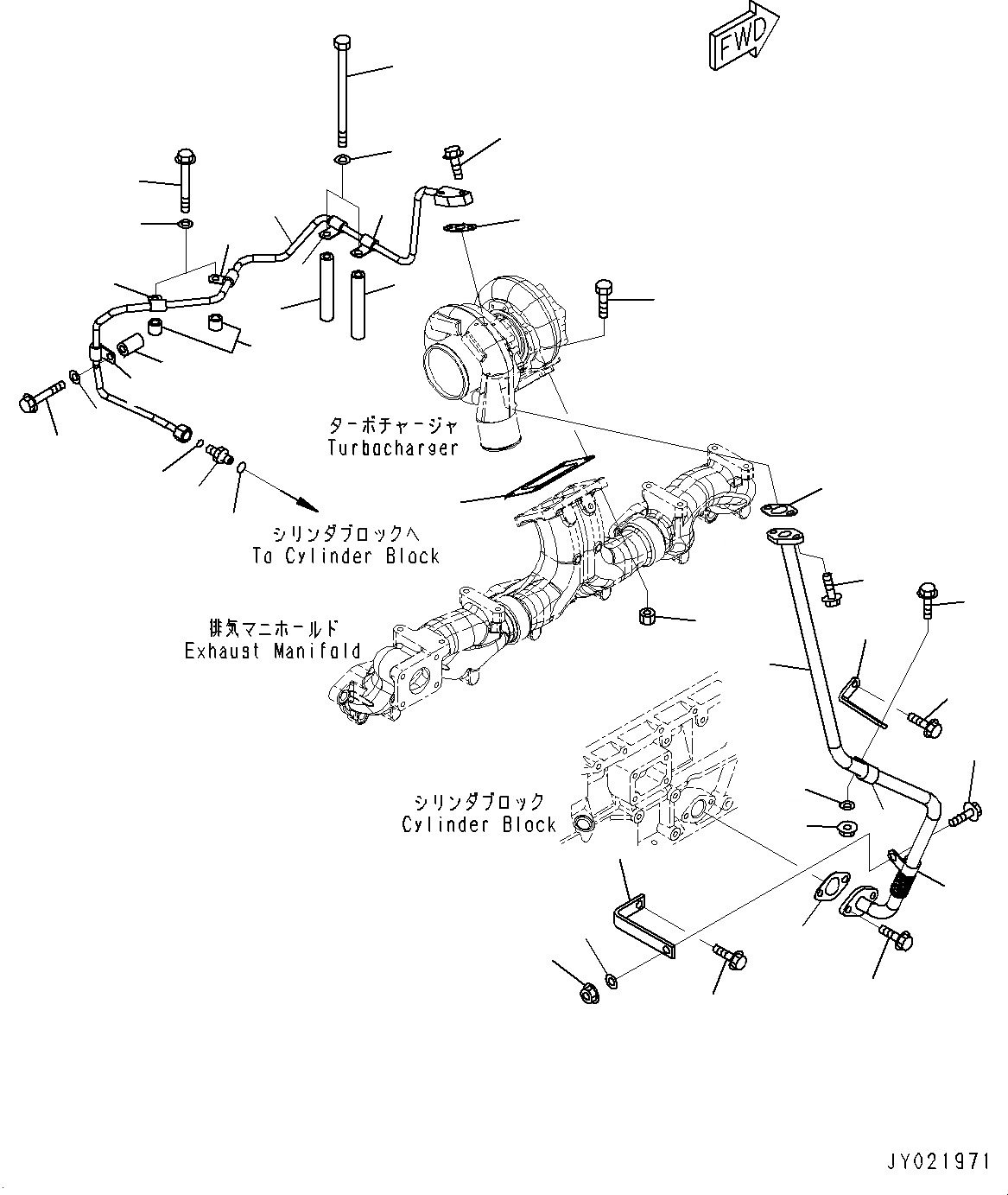 Схема запчастей Komatsu SAA6D125E-5CR - ТУРБОНАГНЕТАТЕЛЬ, СИСТЕМА СМАЗКИ МАСЛОПРОВОДЯЩАЯ ЛИНИЯ (№89-) ТУРБОНАГНЕТАТЕЛЬ