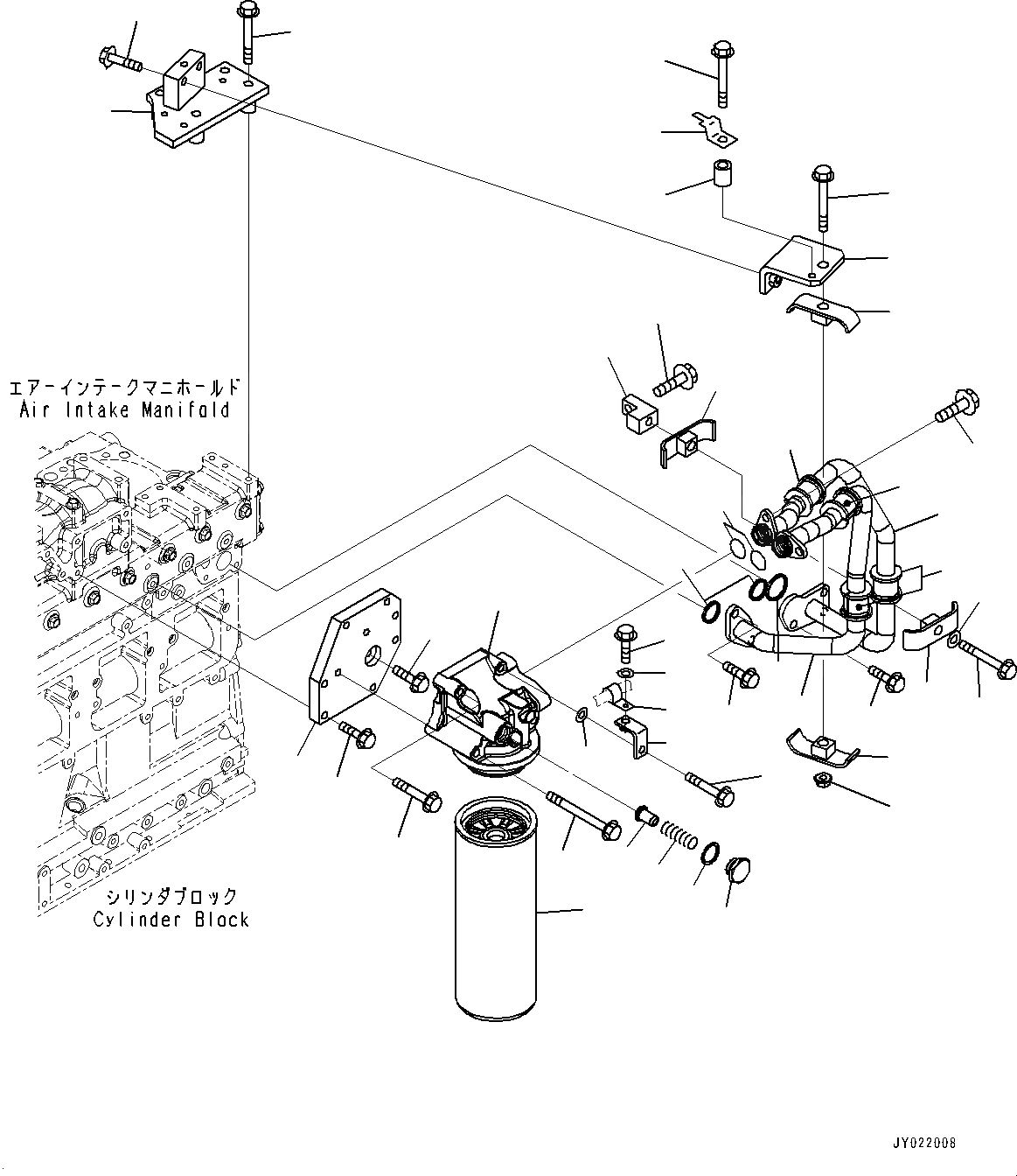 Схема запчастей Komatsu SAA6D125E-5CR - ДВИГАТЕЛЬ МАСЛ. ФИЛЬТР, (№9-) ДВИГАТЕЛЬ МАСЛ. ФИЛЬТР, ДЛЯ ЗАПЫЛЕНН. РАЙОНОВ