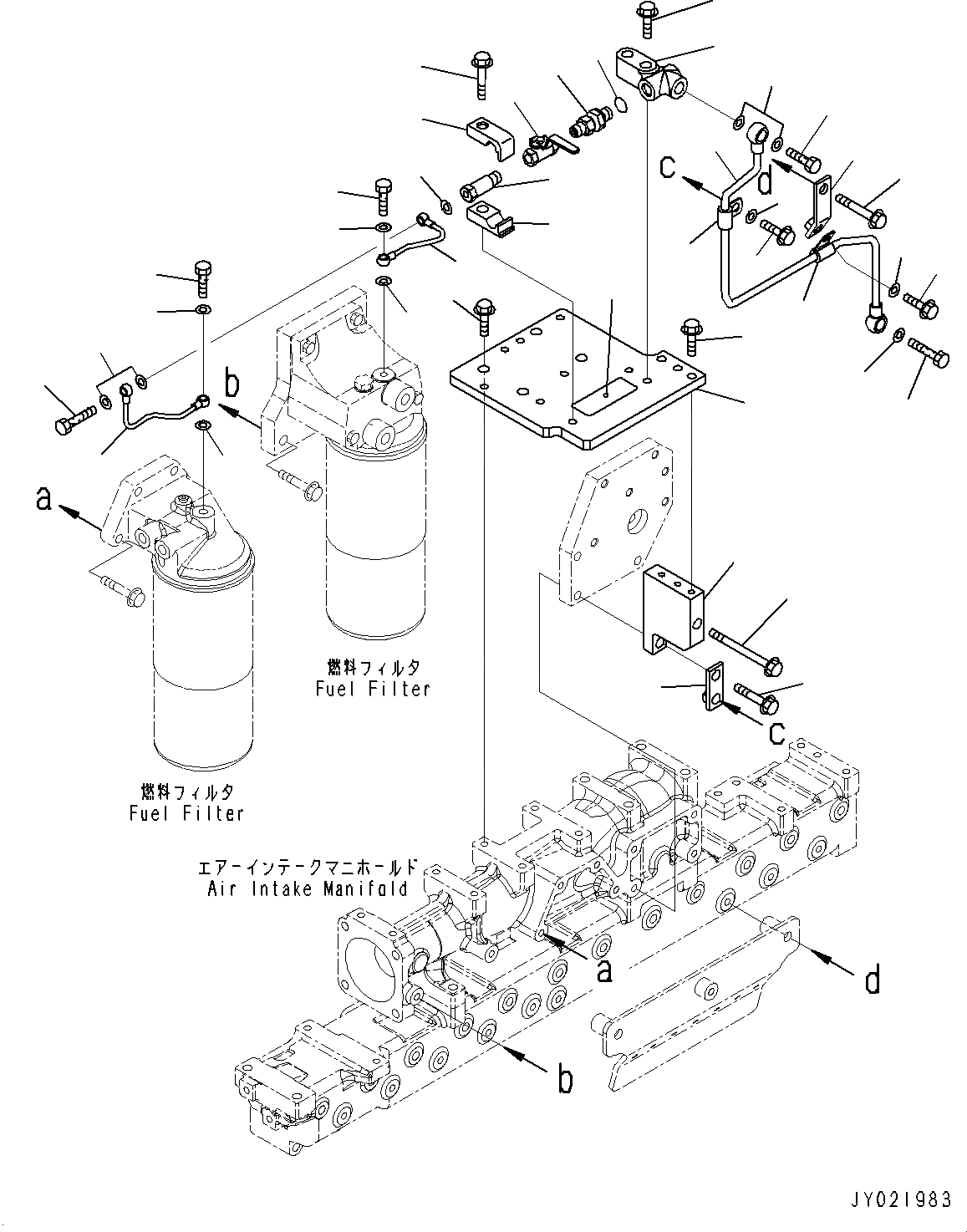Схема запчастей Komatsu SAA6D125E-5CR - ТОПЛИВН. ФИЛЬТР., ТОПЛИВН. ФИЛЬТР. (-/8) (№89-) ТОПЛИВН. ФИЛЬТР.