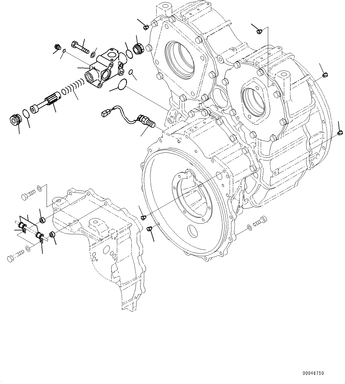 Схема запчастей Komatsu WA500-6 - ГИДРОТРАНСФОРМАТОР И ТРАНСМИССИЯ, ГИДРОТРАНСФОРМАТОР КЛАПАН (№79-) ГИДРОТРАНСФОРМАТОР И ТРАНСМИССИЯ, С ЭКСТРЕНН. УПРАВЛ., АВТОМАТИЧ. УПРАВЛ-Е ТИП