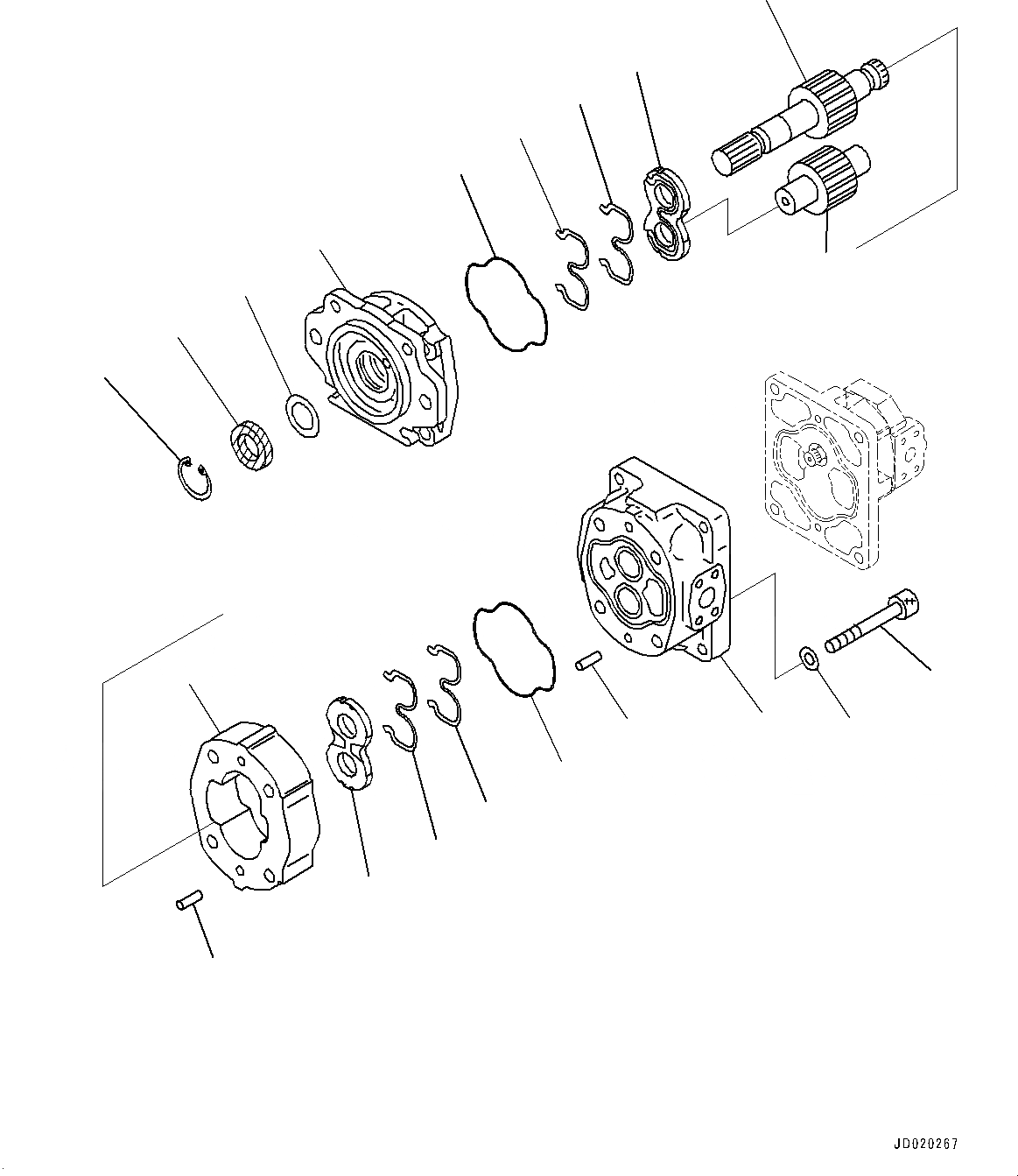 Схема запчастей Komatsu WA500-6 - ГИДР. НАСОС., СИЛОВАЯ ПЕРЕДАЧА, EPC И НАСОС ОХЛАЖДЕНИЯ ТОРМОЗОВ (/) (№79-) ГИДР. НАСОС., БЕЗ ТОРМОЗ. МАСЛ. СИСТЕМА ОХЛАЖДЕНИЯ