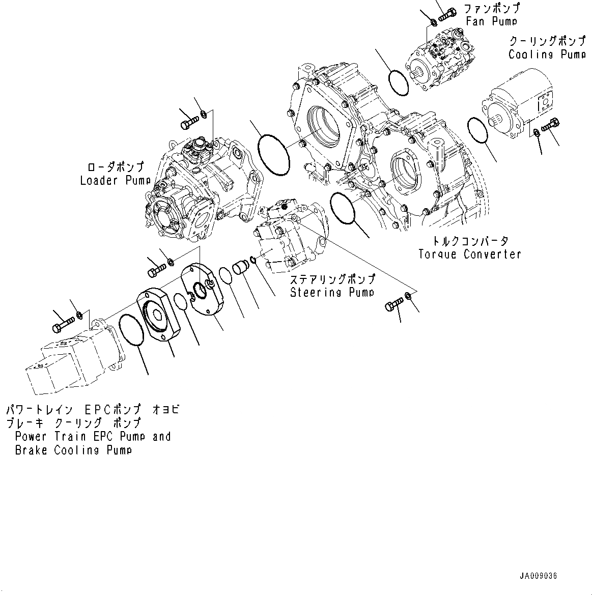 Схема запчастей Komatsu WA500-6 - ГИДР. НАСОС., НАСОС КРЕПЛЕНИЕ (№79-) ГИДР. НАСОС., БЕЗ ТОРМОЗ. МАСЛ. СИСТЕМА ОХЛАЖДЕНИЯ