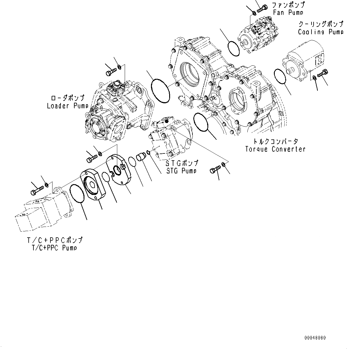 Схема запчастей Komatsu WA500-6 - ГИДР. НАСОС., НАСОС КРЕПЛЕНИЕ (№79-) ГИДР. НАСОС., С ТОРМОЗ. МАСЛ. СИСТЕМА ОХЛАЖДЕНИЯ