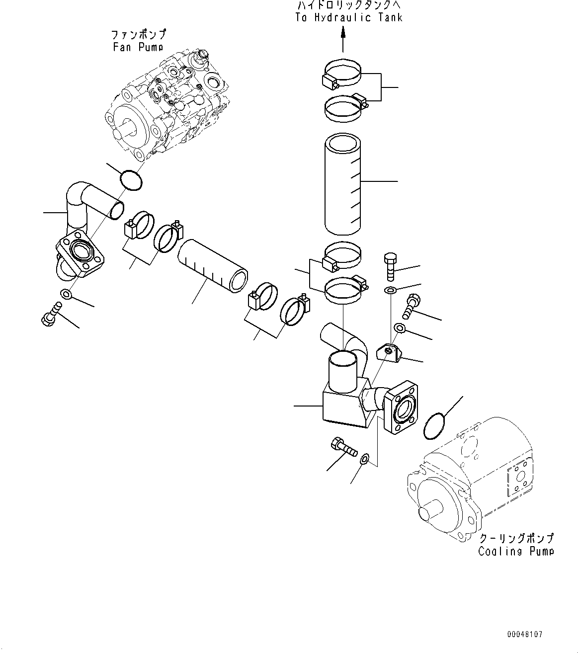 Схема запчастей Komatsu WA500-6 - ГИДРОЛИНИЯ, ВСАСЫВ. ТРУБЫ (/) (№79-) ГИДРОЛИНИЯ, С 2-Х СЕКЦИОНН. УПРАВЛЯЮЩ. КЛАПАН, ТОРМОЗ. МАСЛ. СИСТЕМА ОХЛАЖДЕНИЯ, БЕЗ ECSS