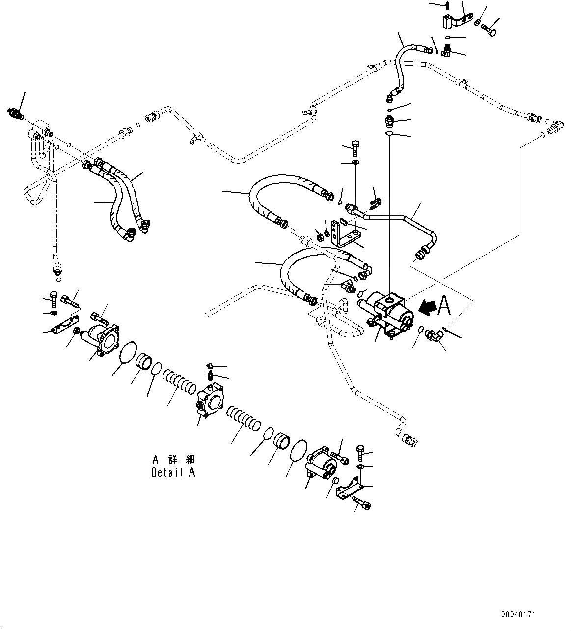 Схема запчастей Komatsu WA500-6 - ТОРМОЗНАЯ ГИДРОЛИНИЯ, ЗАДН. ТОРМОЗНАЯ ГИДРОЛИНИЯ (/) (№79-) ТОРМОЗНАЯ ГИДРОЛИНИЯ, С ТОРМОЗ. МАСЛ. СИСТЕМА ОХЛАЖДЕНИЯ