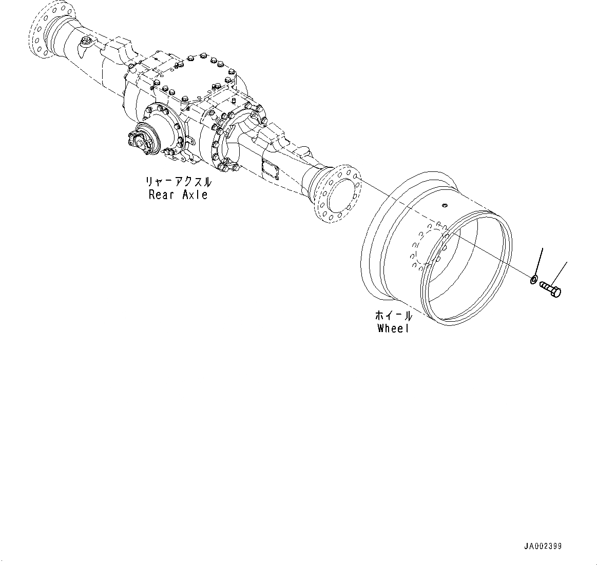 Схема запчастей Komatsu WA150PZ-6 - ЗАДН. МОСТ, ЭЛЕМЕНТЫ КРЕПЛЕНИЯ (№8-) ЗАДН. МОСТ, С САМОБЛОКИР. ДИФФЕРЕНЦ.