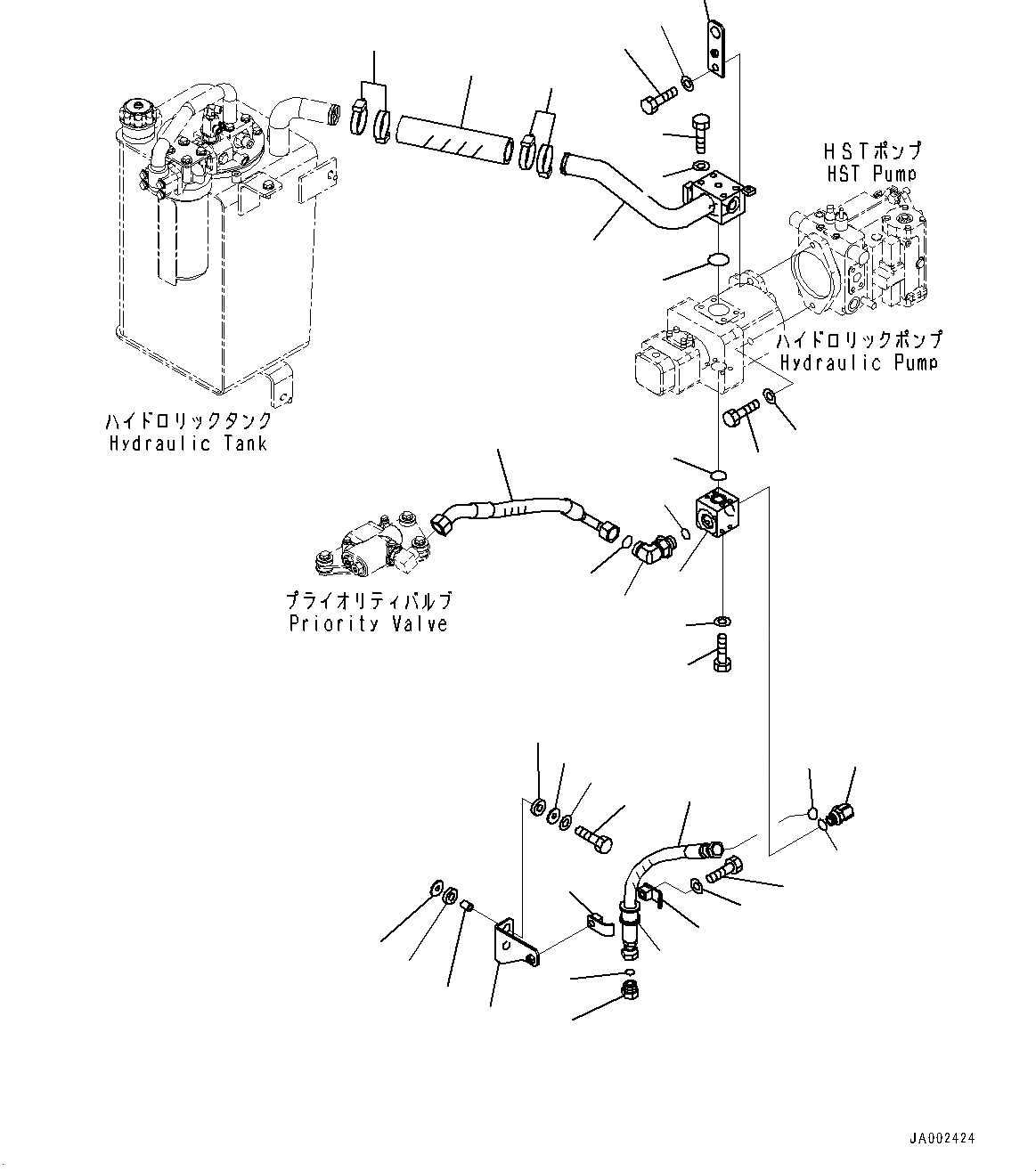 Схема запчастей Komatsu WA150PZ-6 - ГИДРАВЛ МАСЛ. НАСОС, ГИДРАВЛ МАСЛ. НАСОС КРЕПЛЕНИЕ (№8-) ГИДРАВЛ МАСЛ. НАСОС