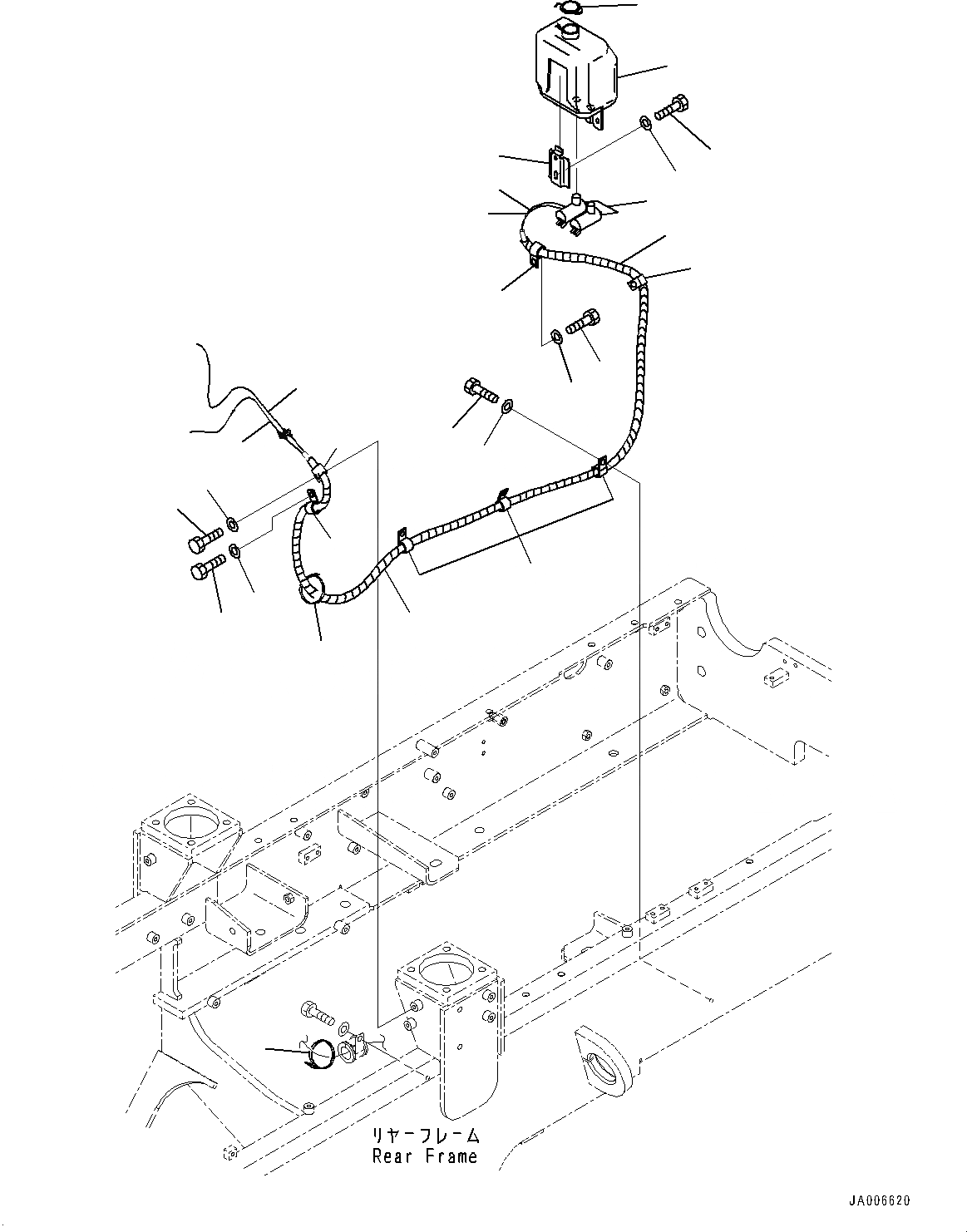 Схема запчастей Komatsu WA150PZ-6 - ОМЫВАТЕЛЬ СТЕКЛА БАК (№8-) ОМЫВАТЕЛЬ СТЕКЛА БАК
