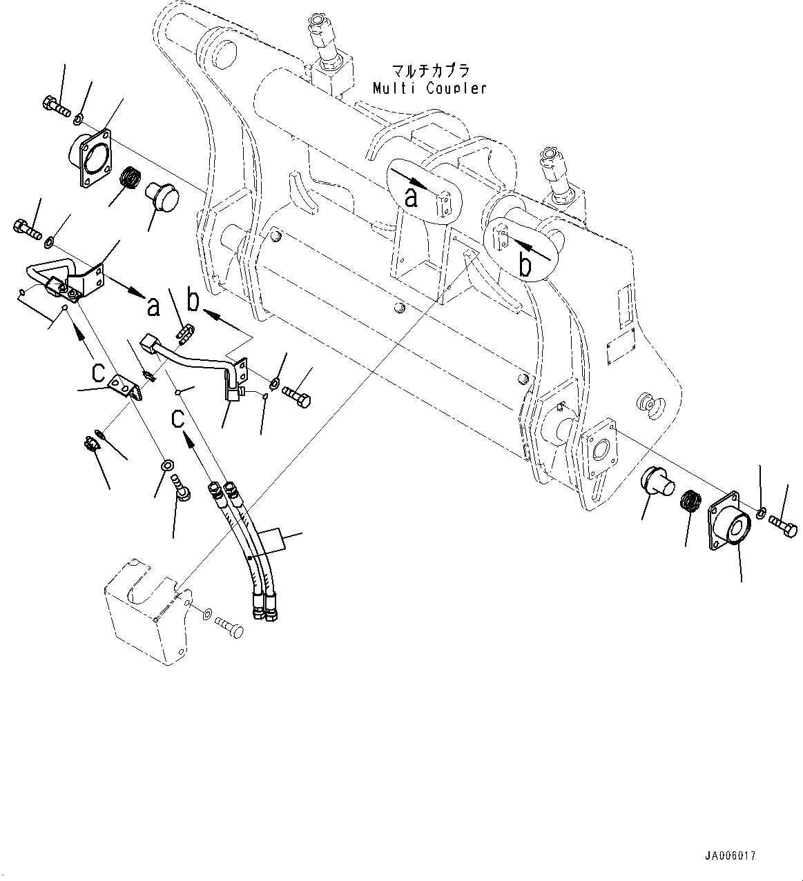 Схема запчастей Komatsu WA150PZ-6 - MULTI-COUPLER, MULTI-COUPLER БЛОКИР. ЦИЛИНДР (/) (№8-) MULTI-COUPLER