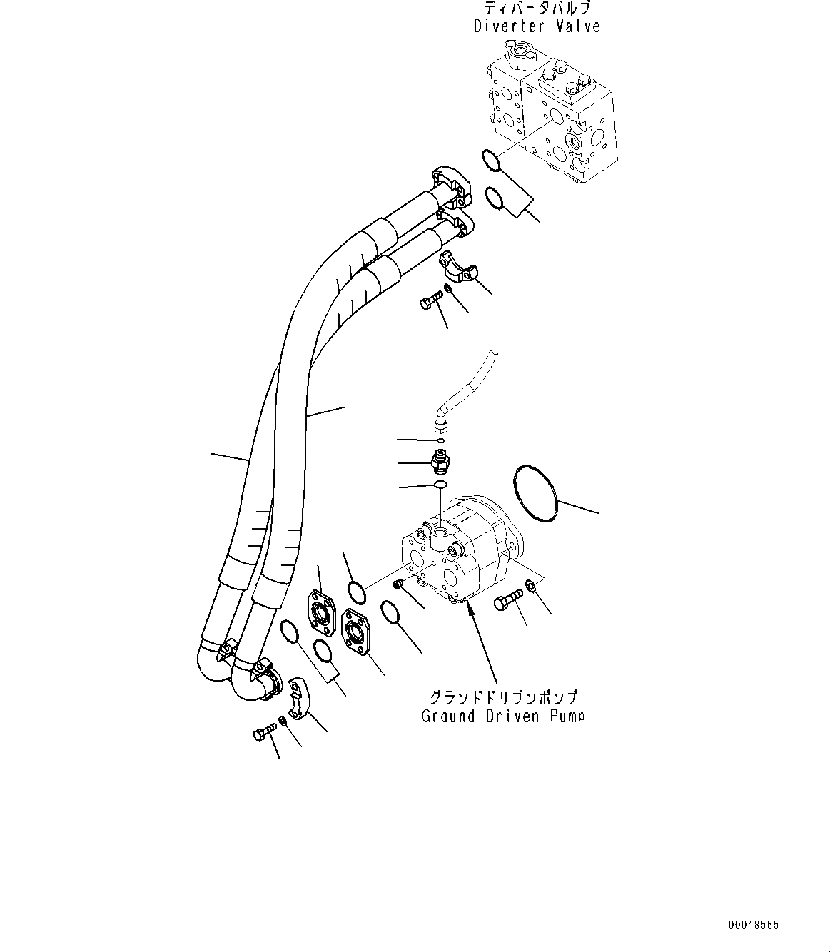 Схема запчастей Komatsu WA500-6 - ГИДРОТРАНСФОРМАТОР И ТРАНСМИССИЯ, ЭКСТРЕНН. НАСОС РУЛЕВ. УПРАВЛ-Я ТРУБЫ (/) ГИДРОТРАНСФОРМАТОР И ТРАНСМИССИЯ, БЛОКИР.UP ТИП, С ЭКСТРЕНН. УПРАВЛ., АВТОМАТИЧ. УПРАВЛ-Е ТИП