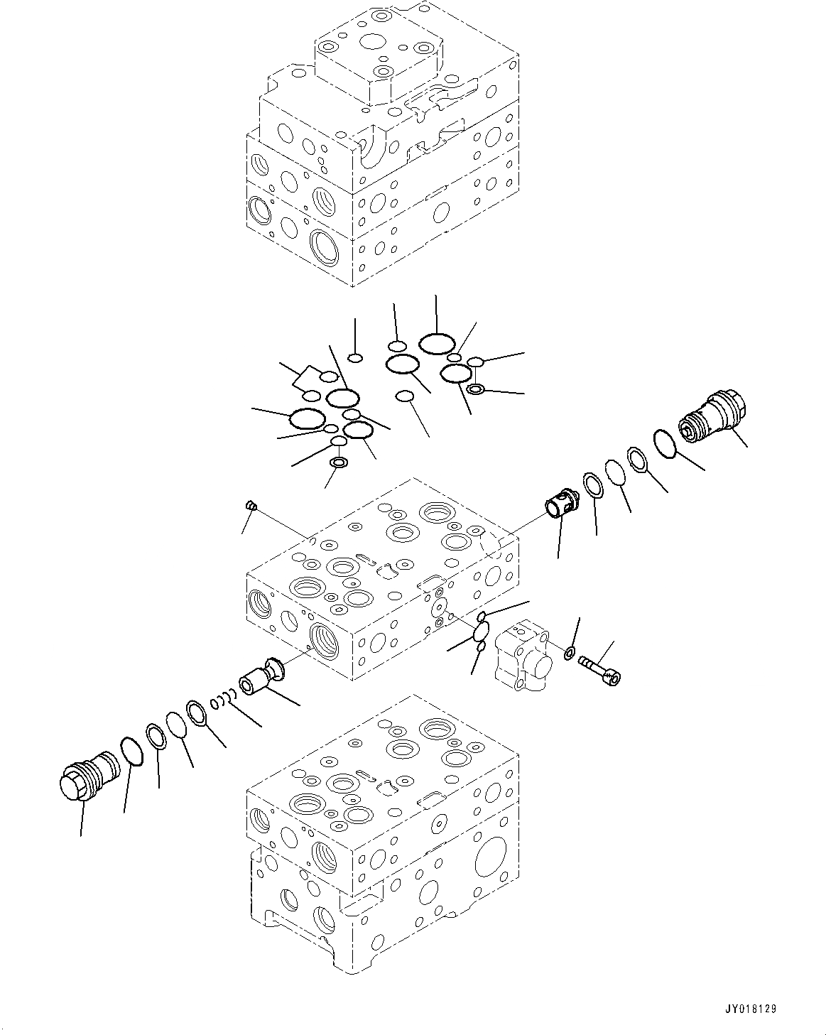 Схема запчастей Komatsu WA500-6 - УПРАВЛЯЮЩ. КЛАПАН, -КЛАПАН (/) (№79-) УПРАВЛЯЮЩ. КЛАПАН, С 2-Х СЕКЦИОНН. УПРАВЛЯЮЩ. КЛАПАН, ECSS