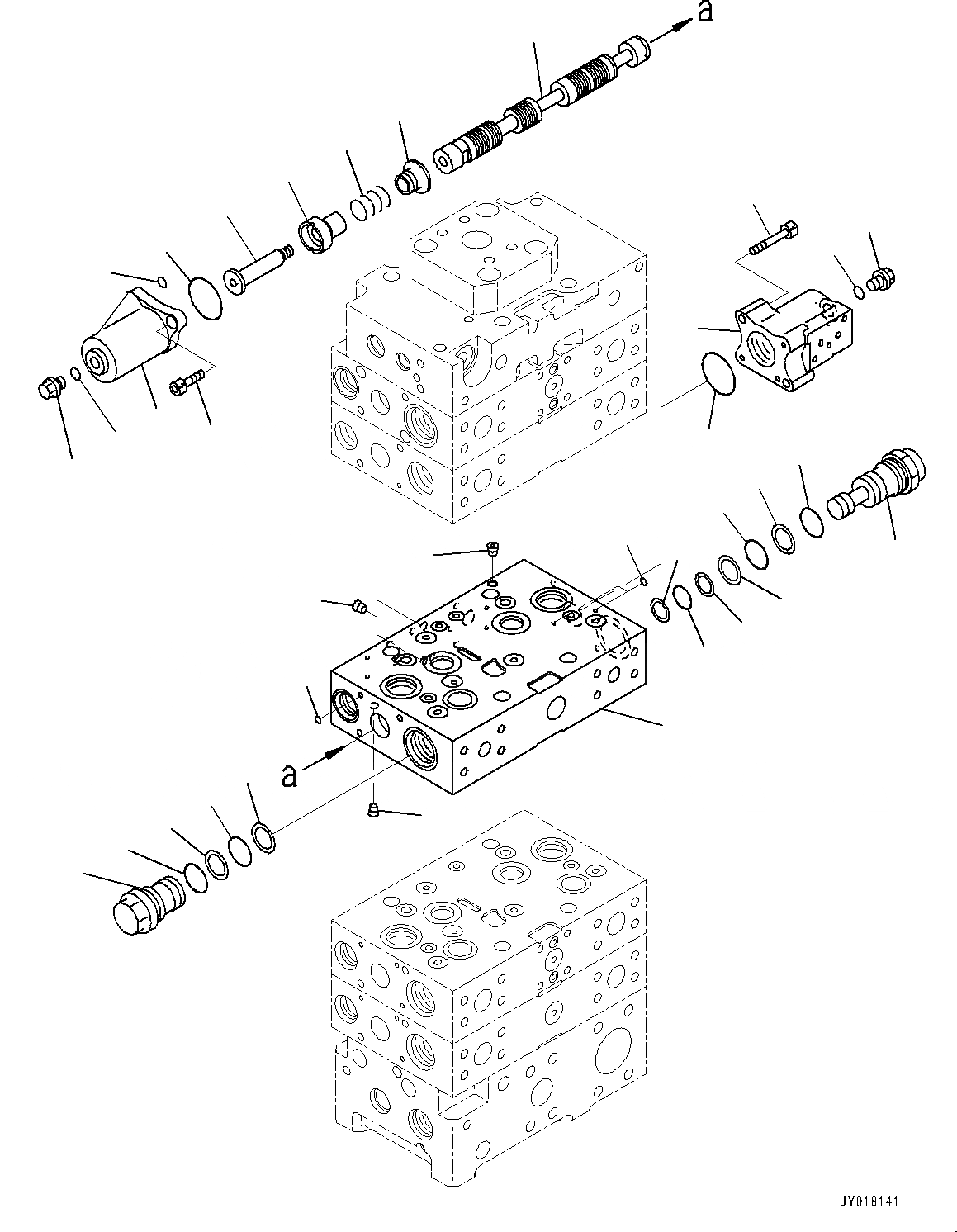 Схема запчастей Komatsu WA500-6 - УПРАВЛЯЮЩ. КЛАПАН, -КЛАПАН (/7) (№79-) УПРАВЛЯЮЩ. КЛАПАН, С 3-Х СЕКЦ. КОНТР. КЛАПАНОМ, ECSS