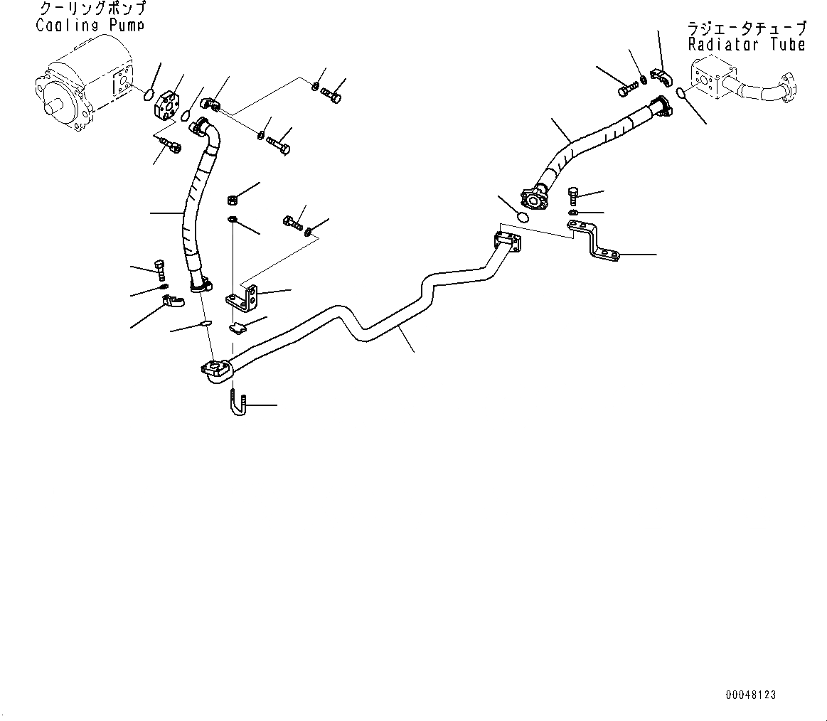 Схема запчастей Komatsu WA500-6 - ГИДРОЛИНИЯ, ОХЛАЖДАЮЩ. НАСОС - СИСТЕМА ТРУБ РАДИАТОРА (№79-) ГИДРОЛИНИЯ, С 2-Х СЕКЦИОНН. УПРАВЛЯЮЩ. КЛАПАН, ТОРМОЗ. МАСЛ. СИСТЕМА ОХЛАЖДЕНИЯ, ПРОХОДНОЙ ФИЛЬТР
