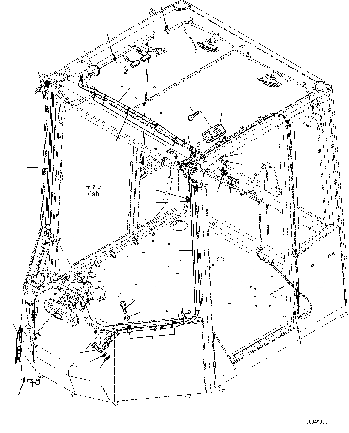 Схема запчастей Komatsu WA500-6 - КАБИНА ROPS, ПРОВОДКА (/) (№9-) КАБИНА ROPS, SEPARATE ТИП, ЭКСТРЕНН. ESКРЫШКАE ПРАВ. ДВЕРЬ, РАМА ОКНА, С KOMTRAX