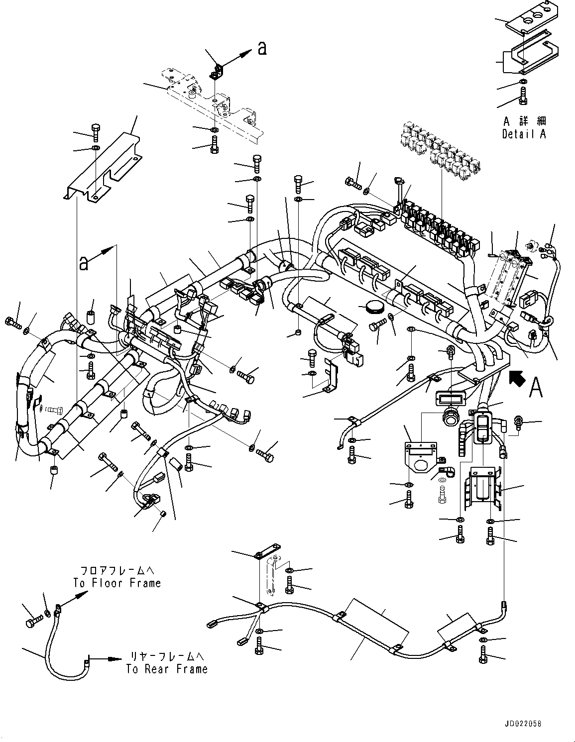 Схема запчастей Komatsu WA500-6 - ПОЛ, ПОЛ, ПРОВОДКА (№79-) ПОЛ, С КОНДИЦИОНЕРОМ, KOMTRAX, ДЖОЙСТИК СИСТЕМАУПРАВЛЕНИЯ ПОВОРОТОМ