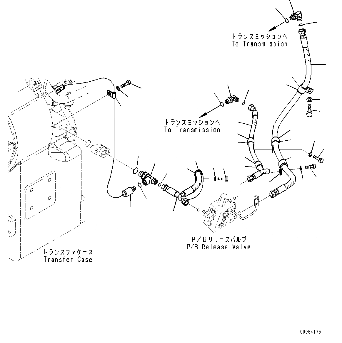 Схема запчастей Komatsu WA500-6 - ТОРМОЗНАЯ ГИДРОЛИНИЯ, ГИДРОЛИНИЯ СТОЯНОЧНОГО ТОРМОЗА (/) (№79-) ТОРМОЗНАЯ ГИДРОЛИНИЯ, С ТОРМОЗ. МАСЛ. СИСТЕМА ОХЛАЖДЕНИЯ