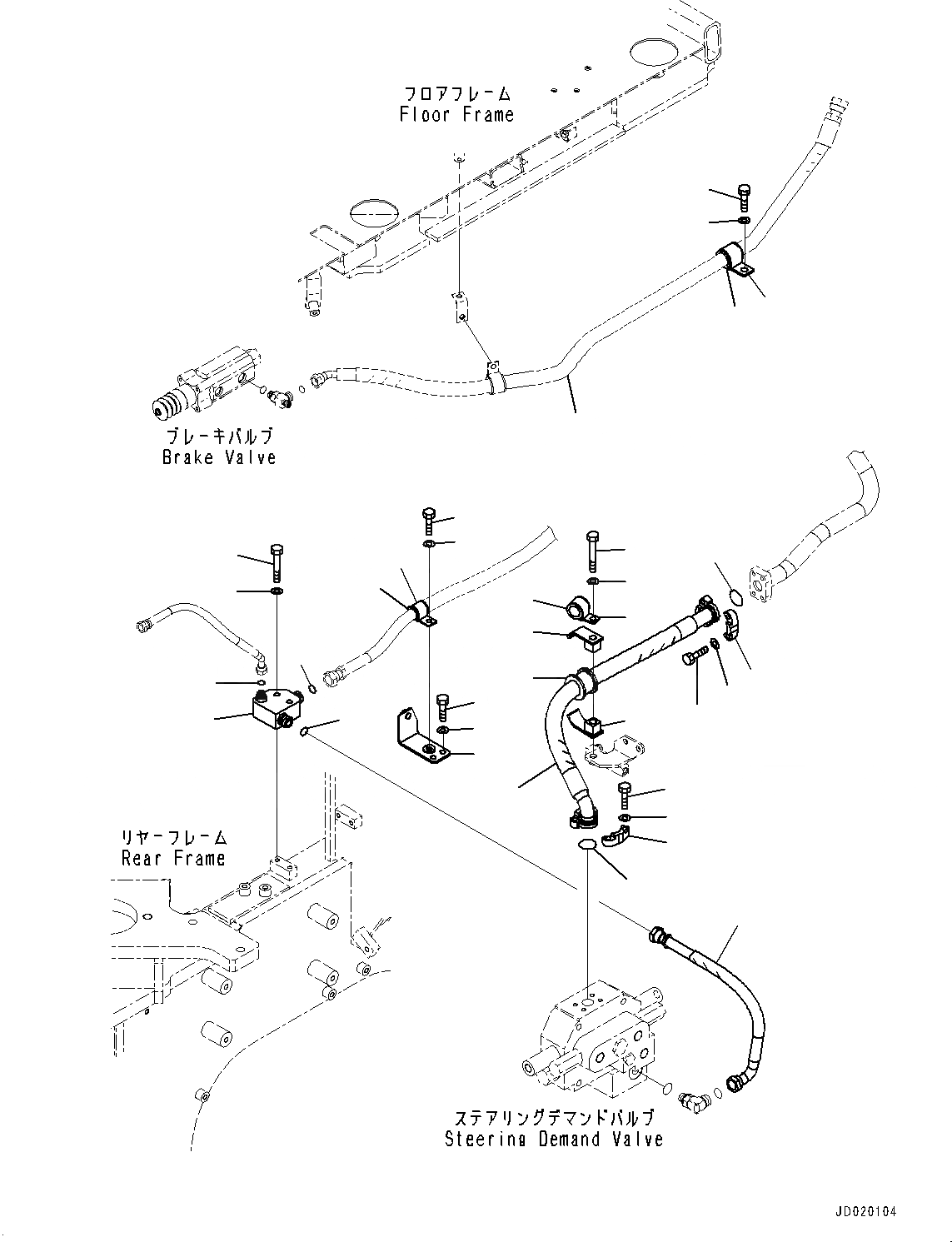 Схема запчастей Komatsu WA500-6 - РУЛЕВ. УПРАВЛЕНИЕ ГИДРОЛИНИЯ, ВОЗВРАТ. ТРУБЫ (№79-) РУЛЕВ. УПРАВЛЕНИЕ ГИДРОЛИНИЯ, БЕЗ ЭКСТРЕНН. РУЛЕВ. УПРАВЛЕНИЕ, АВТОМАТИЧ. УПРАВЛ-Е ТИП