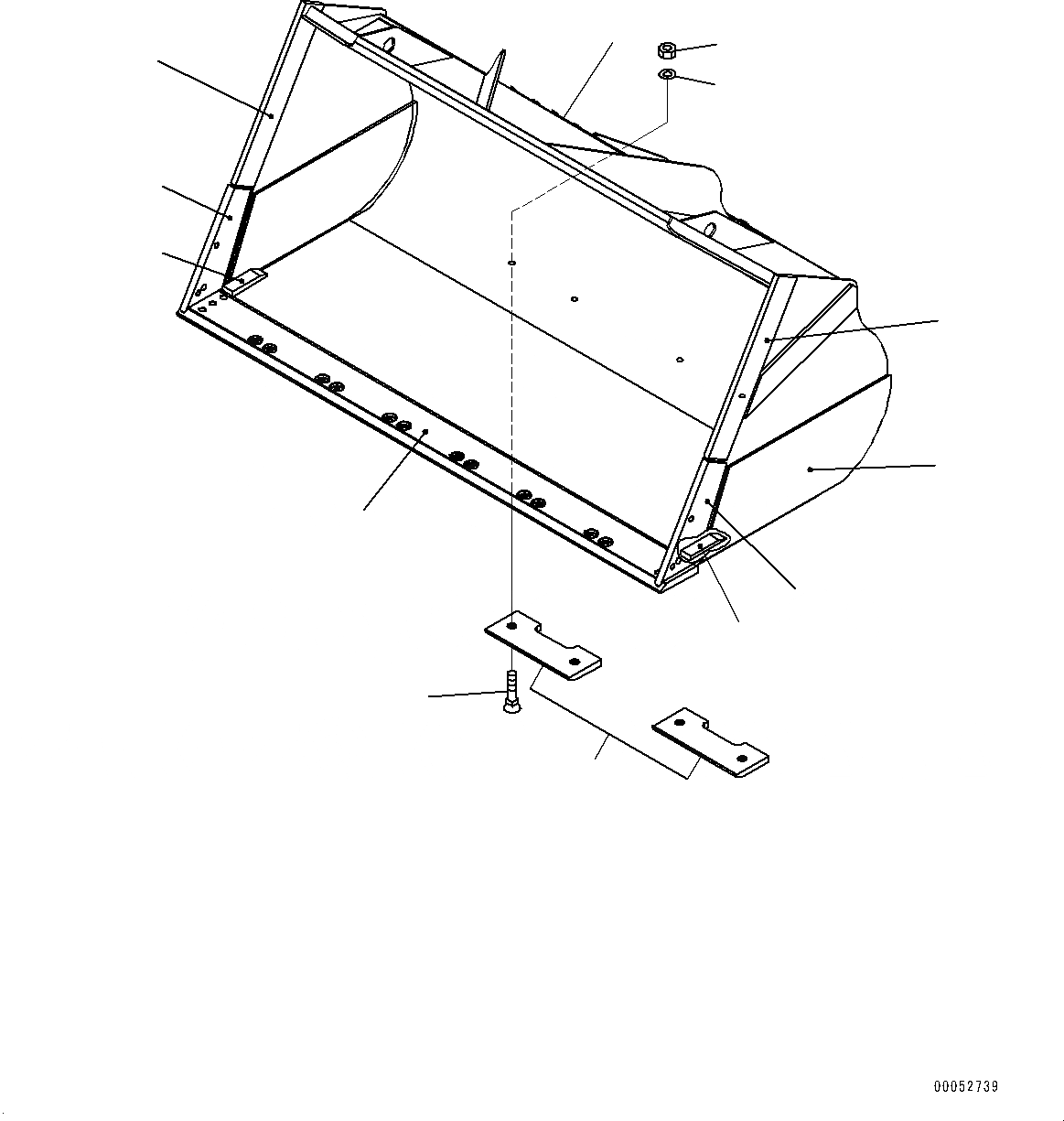 Схема запчастей Komatsu WA500-6 - КОВШ (№79-) КОВШ, .M, РЕЖУЩ. КРОМКА НА БОЛТАХ .M, MM ШИР., СЫПУЧ. МАТЕР.