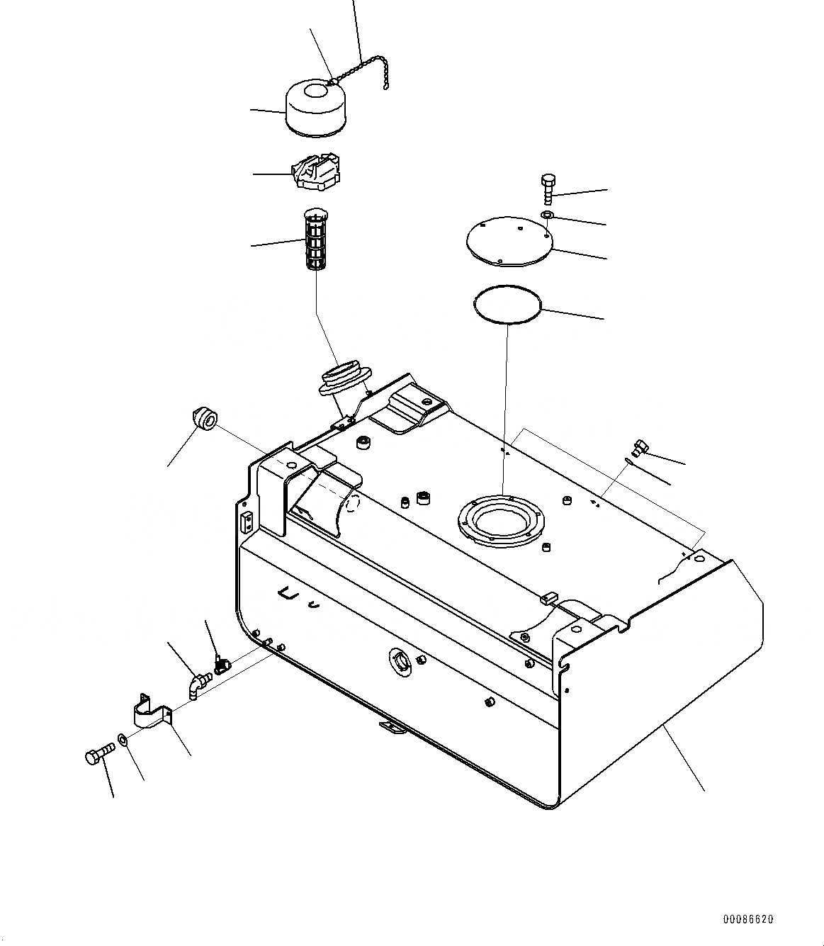 Схема запчастей Komatsu WA500-6R - ТОПЛИВН. БАК., БАК (№-) ТОПЛИВН. БАК., БЕЗ ТОПЛИВН. БЫСТР. ЗАПРАВ. СИСТЕМА