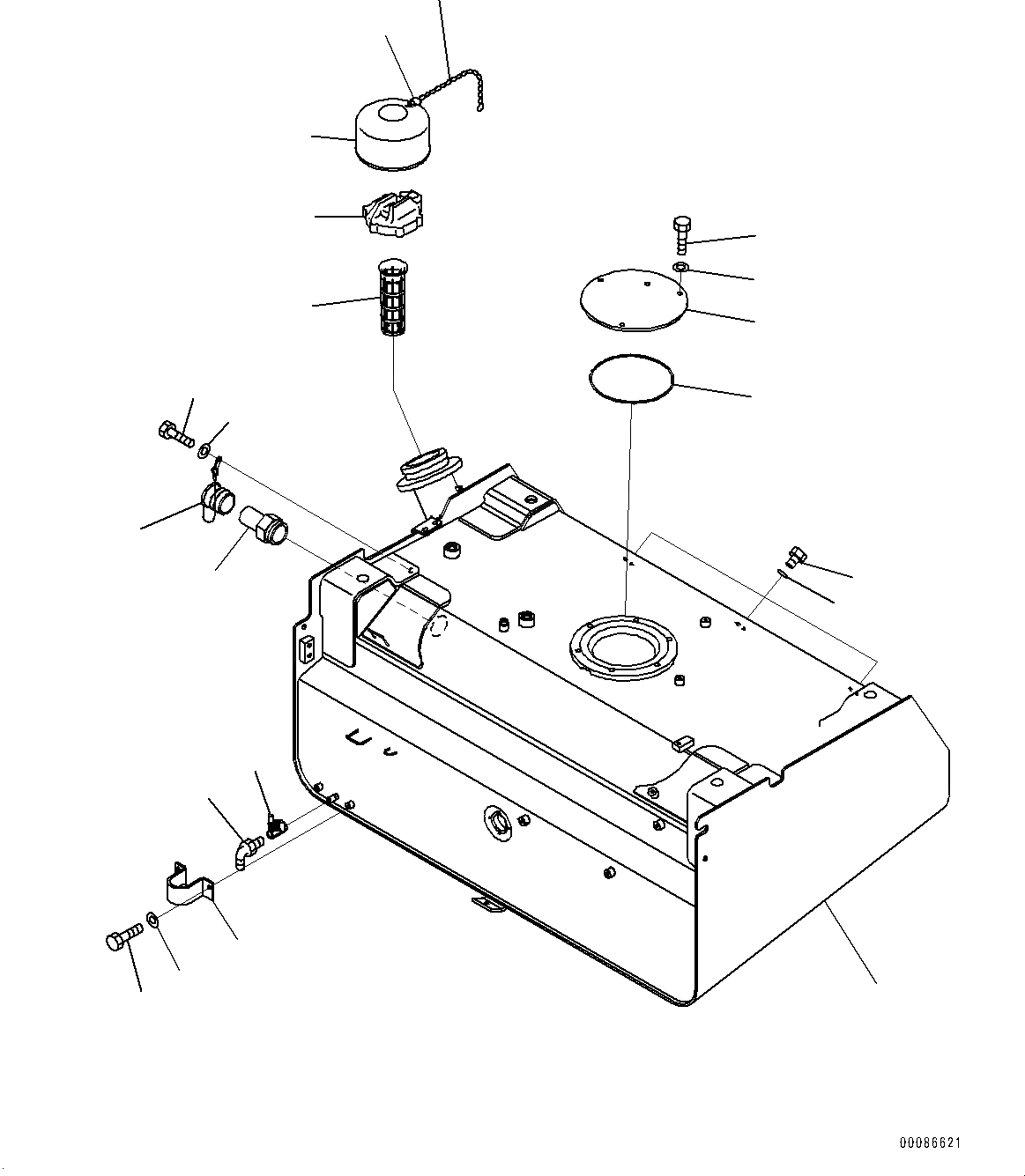 Схема запчастей Komatsu WA500-6R - ТОПЛИВН. БАК., БАК (№-) ТОПЛИВН. БАК., С ТОПЛИВН. БЫСТР. ЗАПРАВ. СИСТЕМА
