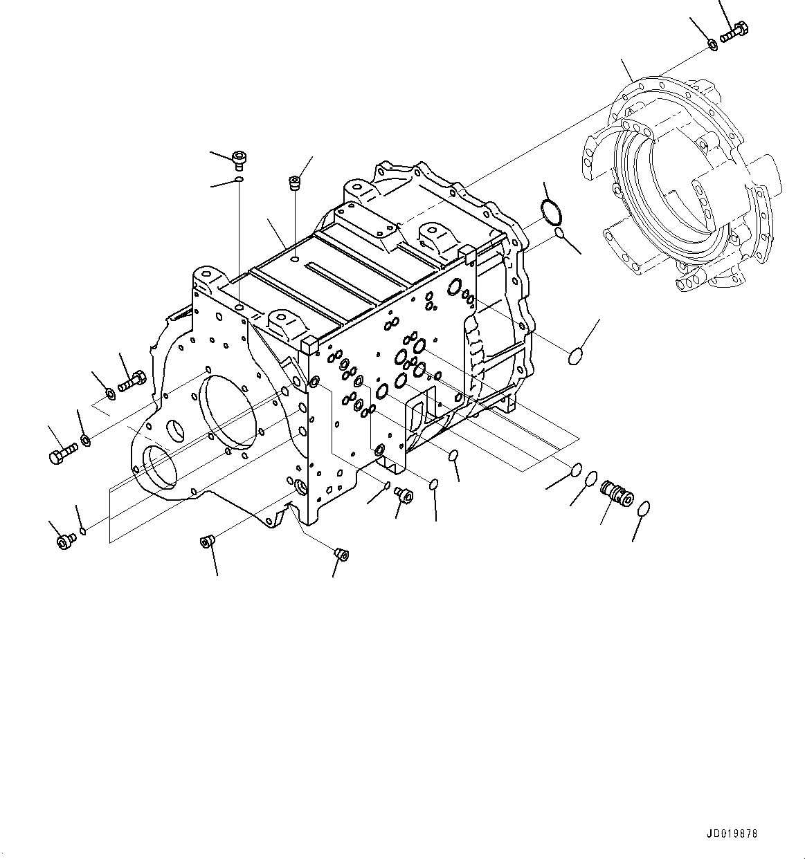 Схема запчастей Komatsu WA500-6R - ГИДРОТРАНСФОРМАТОР И ТРАНСМИССИЯ, КОРПУС ТРАНСМИССИИ (№-) ГИДРОТРАНСФОРМАТОР И ТРАНСМИССИЯ, БЛОКИР.UP ТИП, БЕЗ ЭКСТРЕНН. РУЛЕВ. УПРАВЛЕНИЕ, АВТОМАТИЧ. УПРАВЛ-Е ТИП